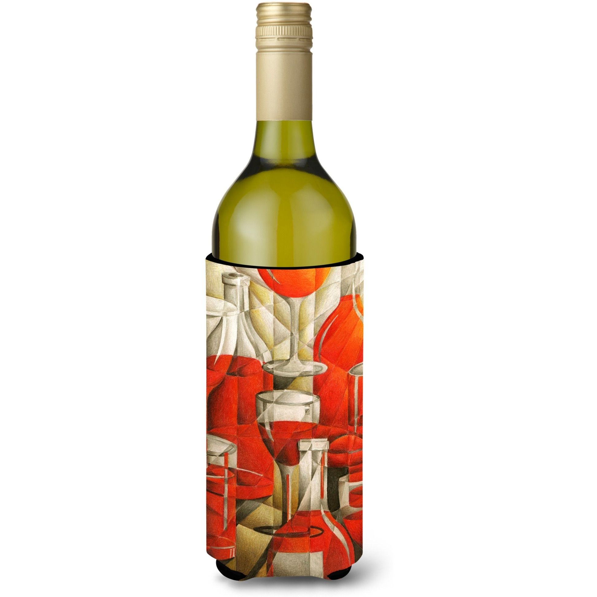 &quotCaroline's Treasures Red Wine Bottles and Glasses Koozie Hugger, 750ml, Multicolor"