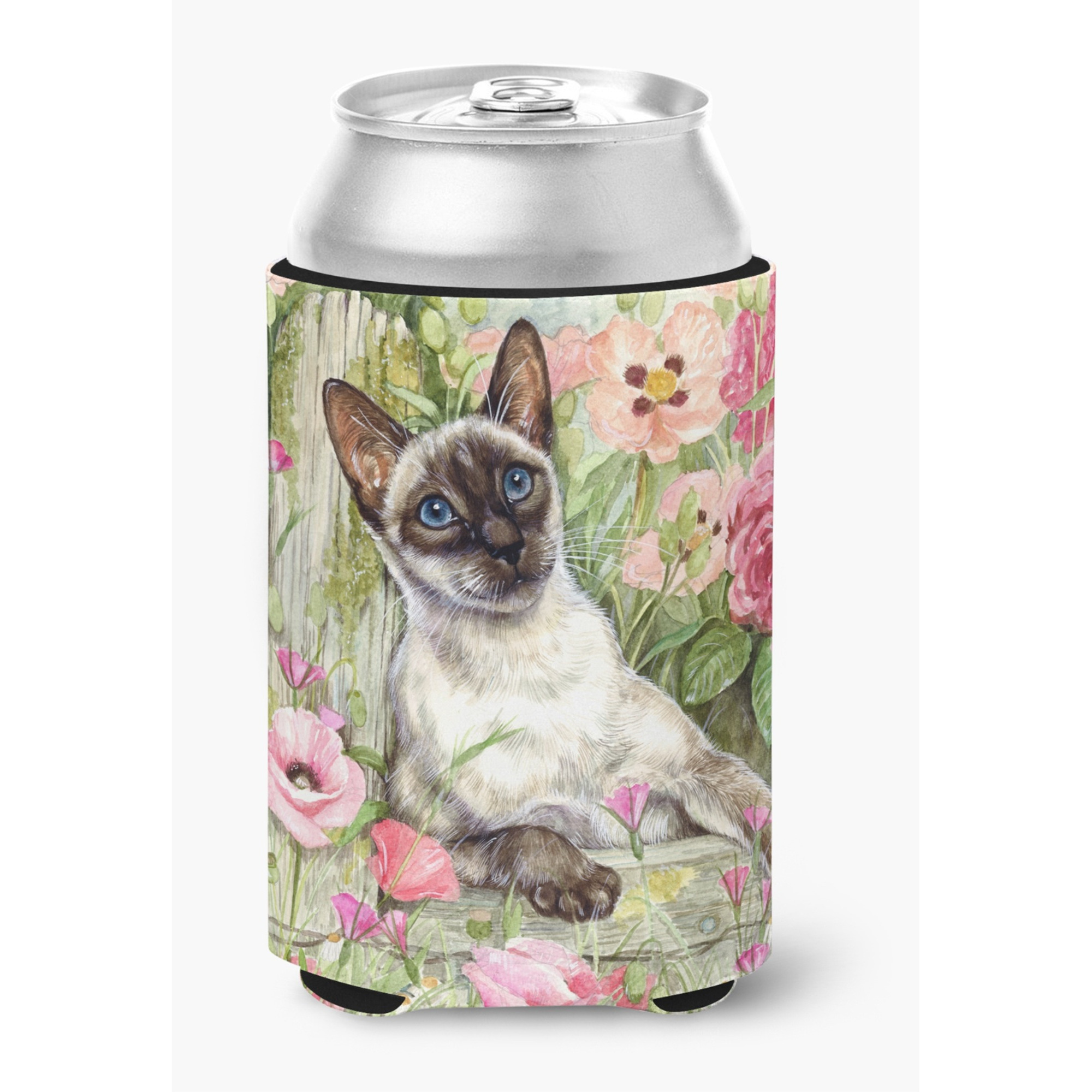 &quotCaroline's Treasures CDCO0033CC "&quotSiamese cat in the Roses"" Can or Bottle Hugger, Multicolor"