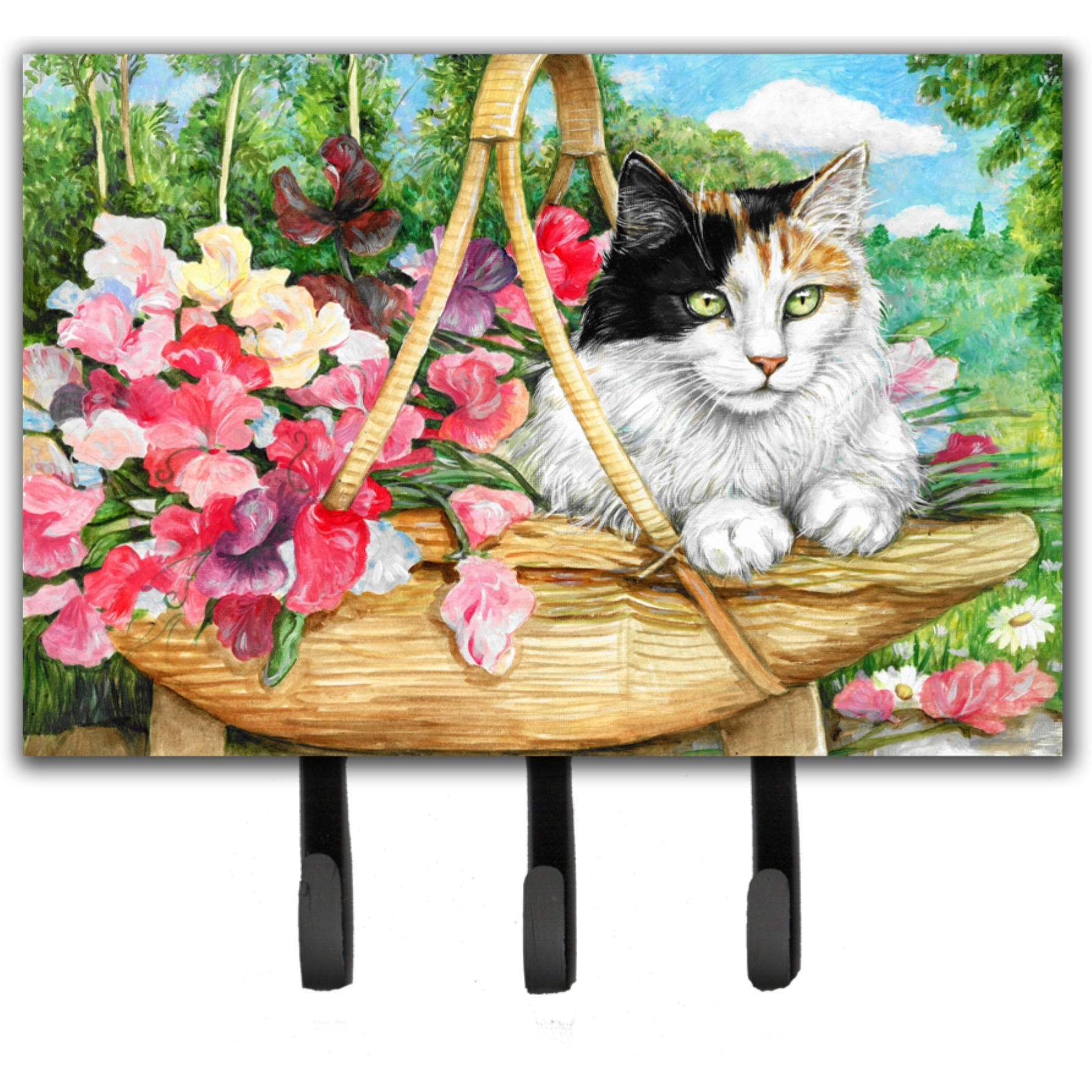 &quotCaroline's Treasures CDCO0178TH68 Cat In Basket Leash or Key Holder, Large, Multicolor"