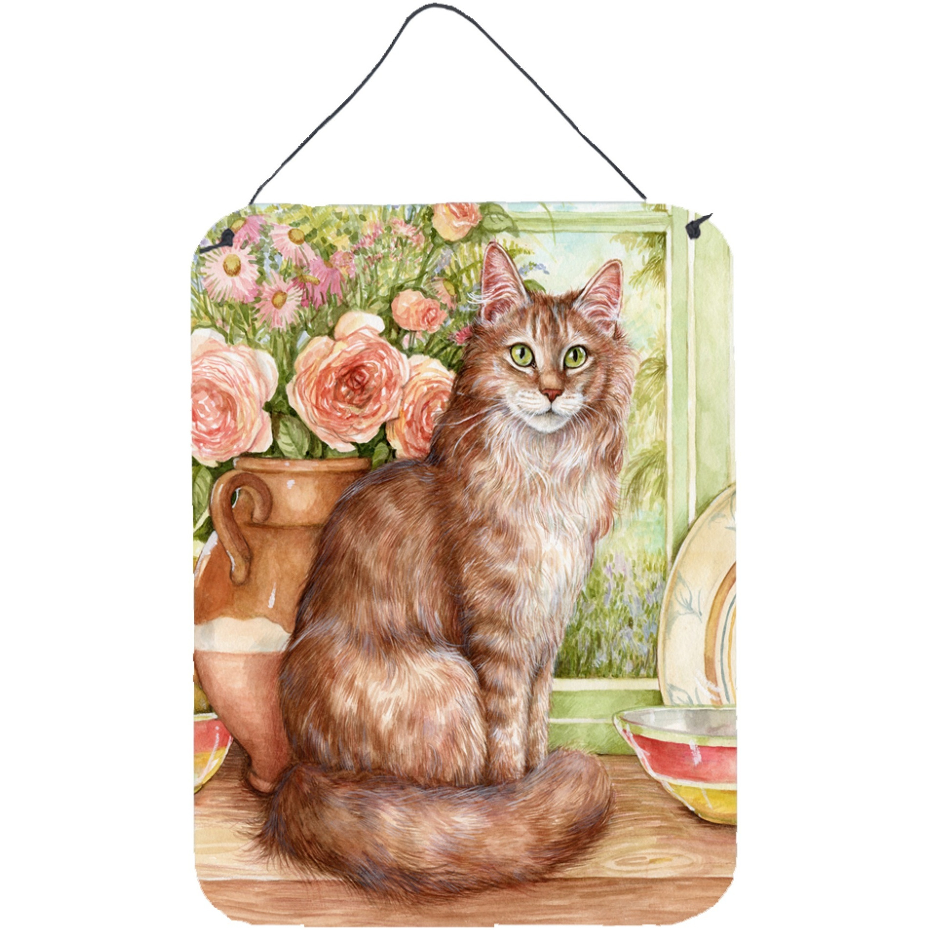 &quotCaroline's Treasures Maine Coon Cat by Debbie Cook Wall or Door Hanging Prints CDCO0236DS1216, 16HX12W, Multicolor"