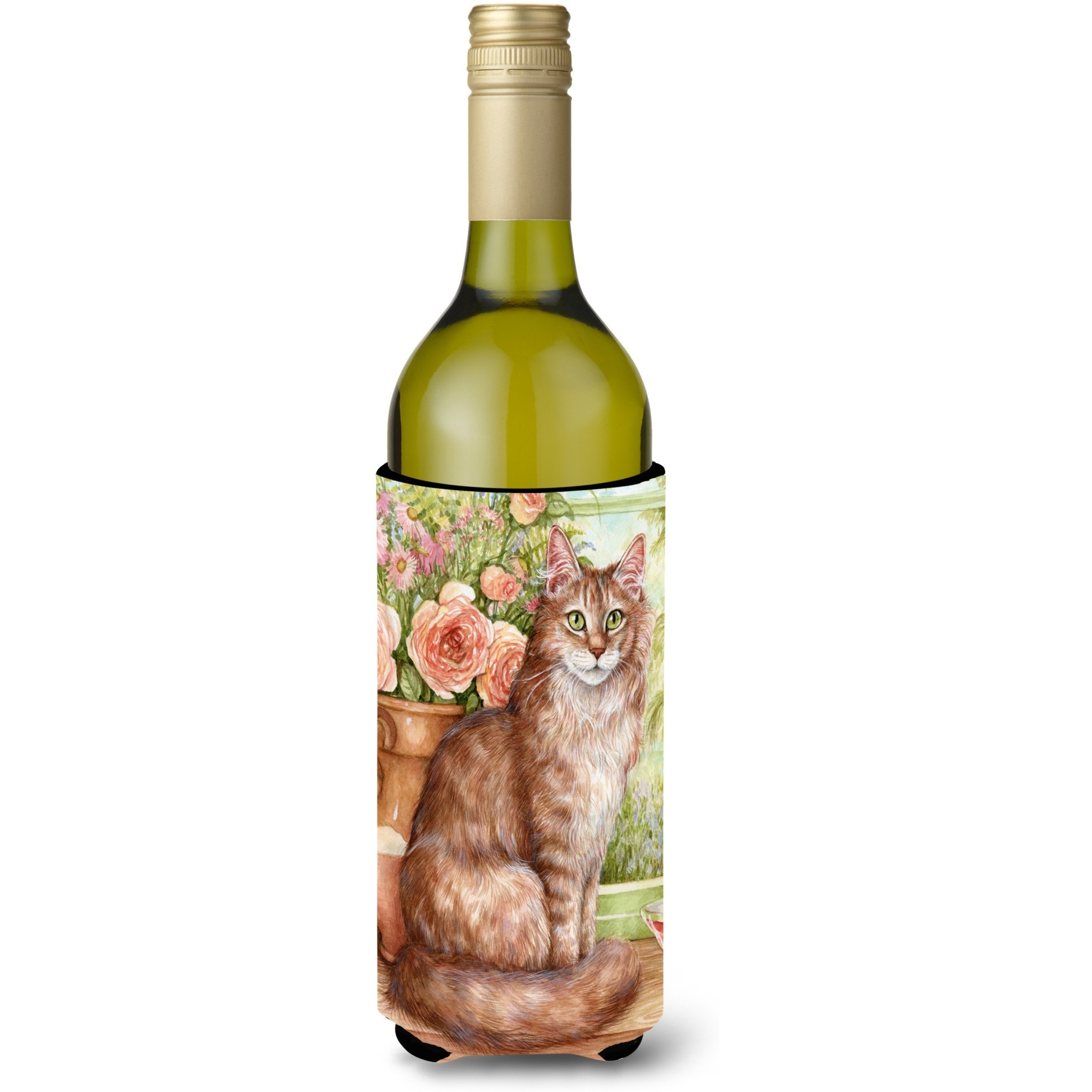 &quotCaroline's Treasures Maine Coon Cat by Debbie Cook Wine Bottle Koozie Hugger, 750ml, Multicolor"