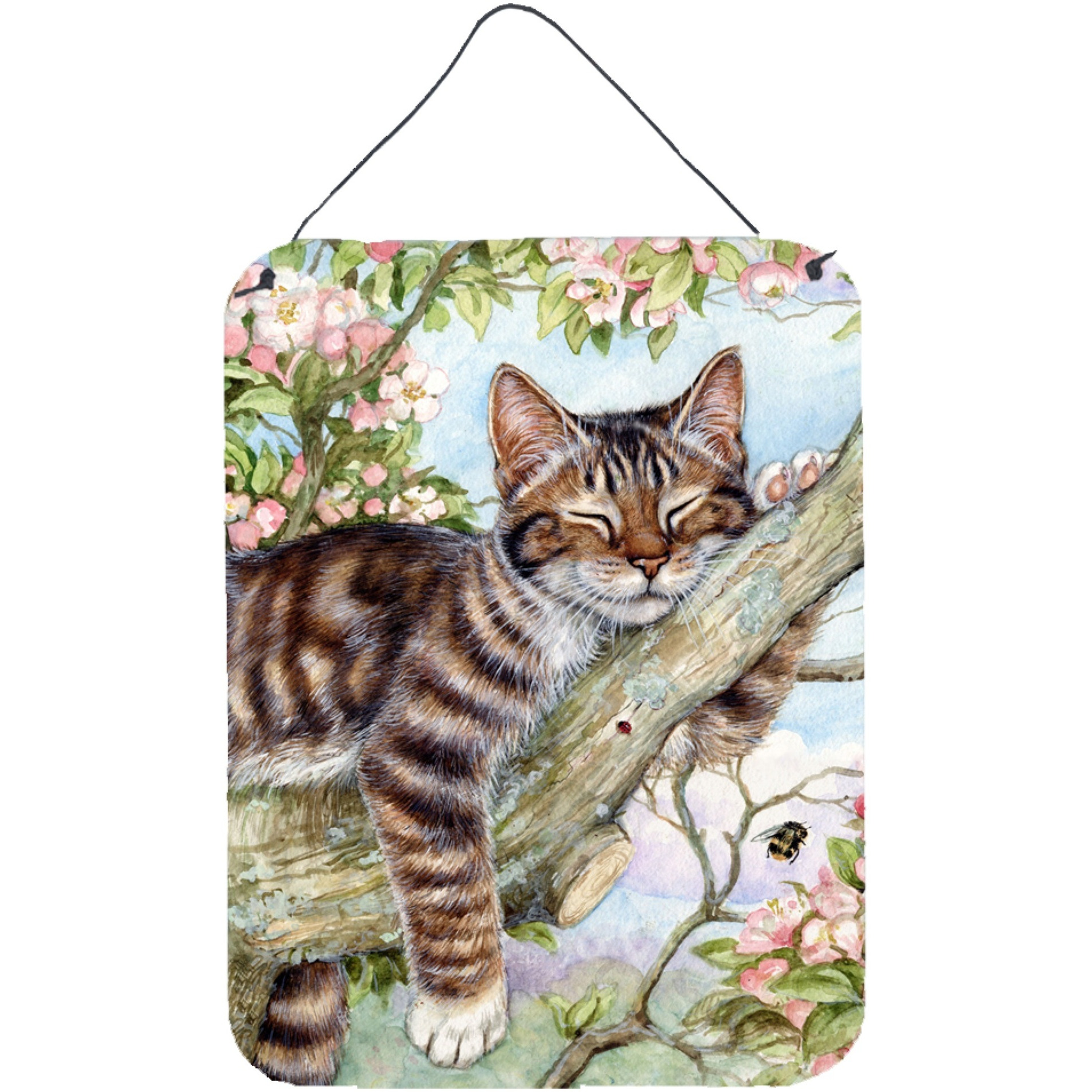 &quotCaroline's Treasures Sleepy Cat by Debbie Cook Wall or Door Hanging Prints CDCO0241DS1216, 16HX12W, Multicolor"