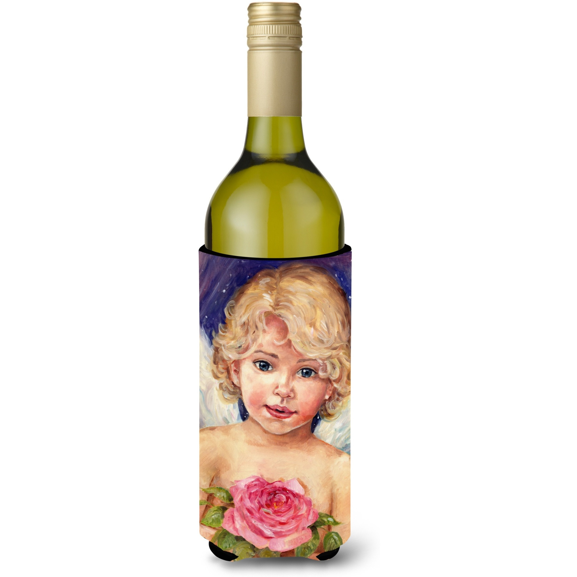 &quotCaroline's Treasures CDCO0249LITERK "&quotLittle Angel by Debbie Cook"" Wine Bottle Beverage Insulator Hugger, 750ml, Multicolor"