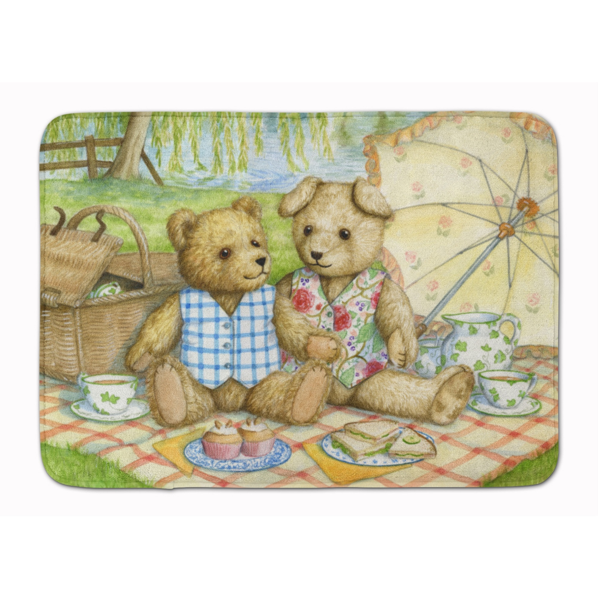&quotCaroline's Treasures Summertime Teddy Bears Picnic Floor Mat, 19"" x 27"", Multicolor"