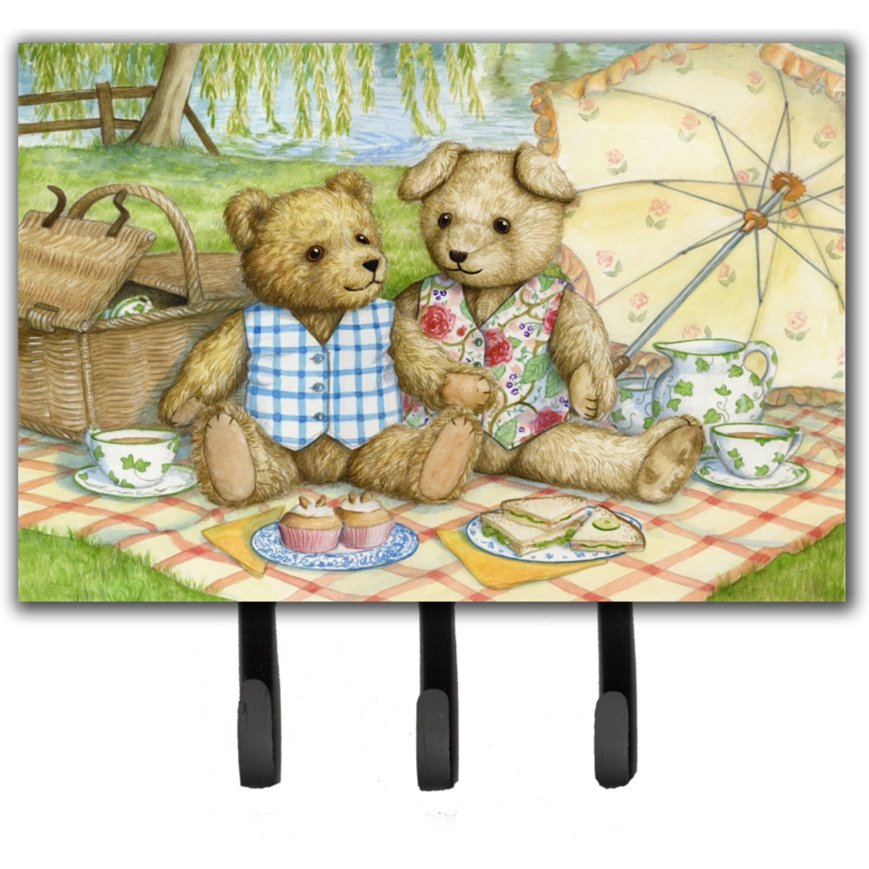 &quotCaroline's Treasures Summertime Teddy Bears Picnic Leash or Key Holder CDCO0308TH68, Triple, Multicolor"