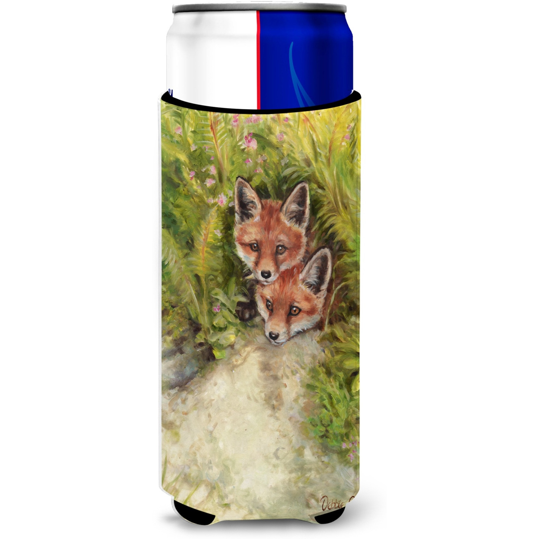 &quotCaroline's Treasures CDCO0324MUK "&quotFox Cubs Peepers by Debbie Cook"" Ultra Beverage Insulators for Slim Cans, Multicolor"