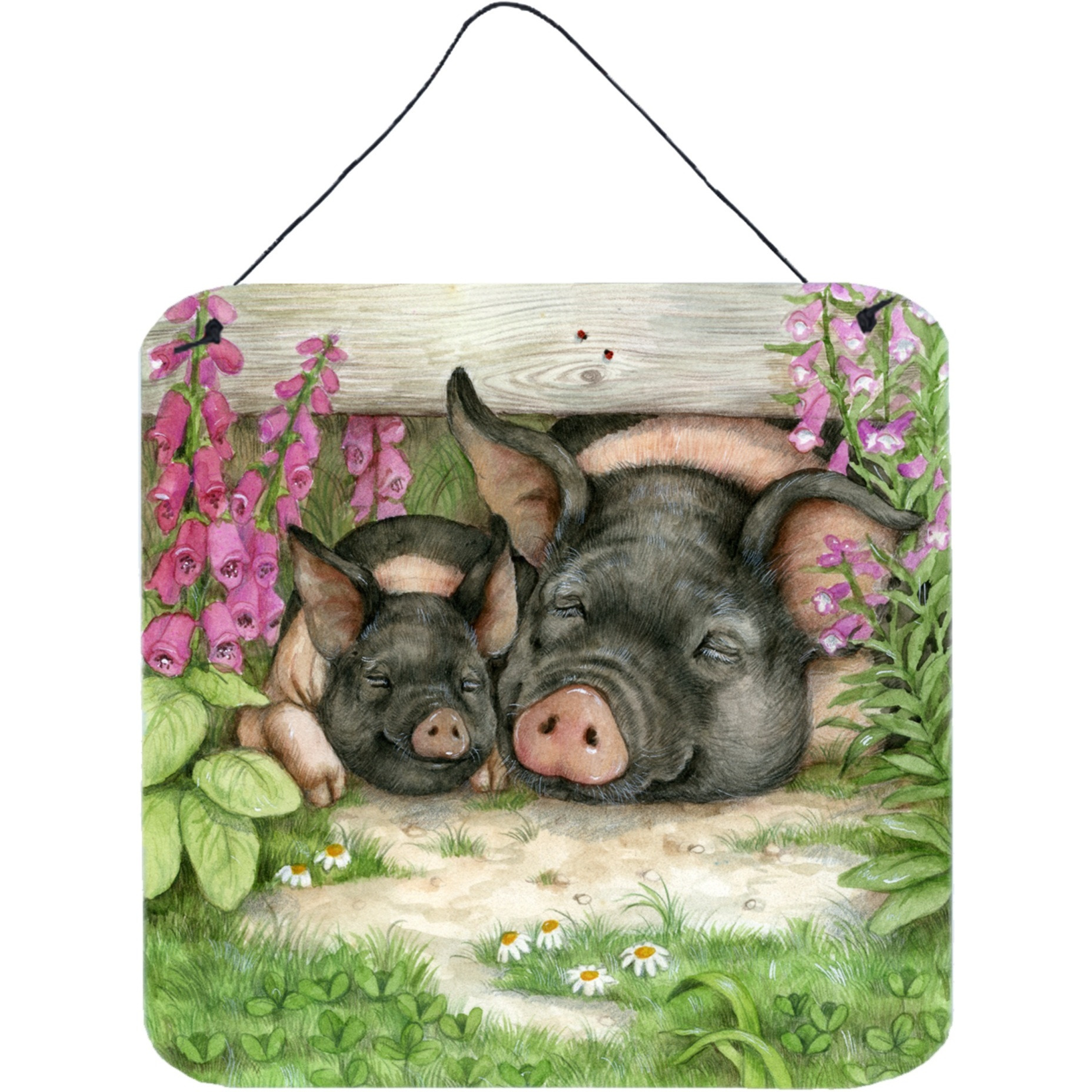 &quotCaroline's Treasures Pigs Under The Fence by Debbie Cook Wall or Door Hanging Prints CDCO0355DS66, 6HX6W, Multicolor"