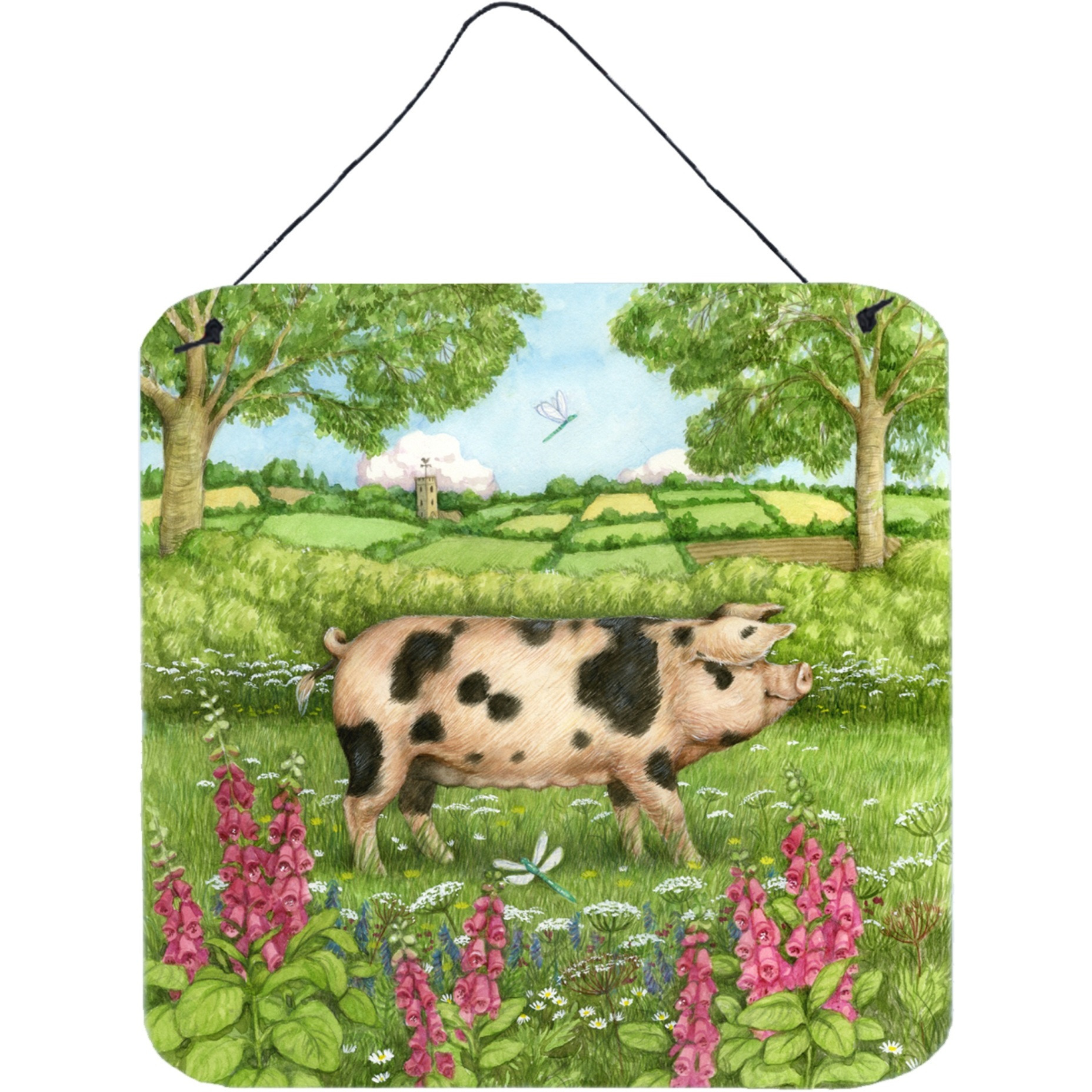 &quotCaroline's Treasures Pigs Meadowsweet by Debbie Cook Wall or Door Hanging Prints CDCO0371DS66, 6HX6W, Multicolor"