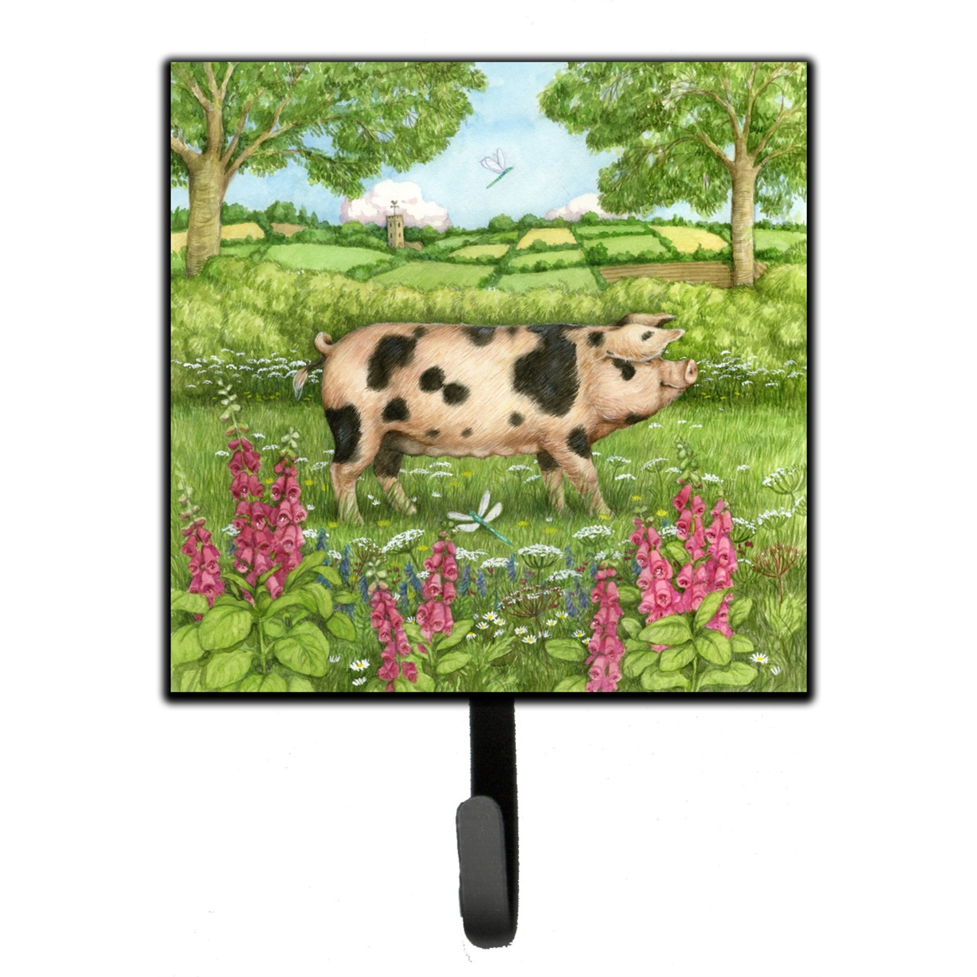 &quotCaroline's Treasures Pigs Meadowsweet by Debbie Cook Leash or Key Holder CDCO0371SH4, Small, Multicolor"