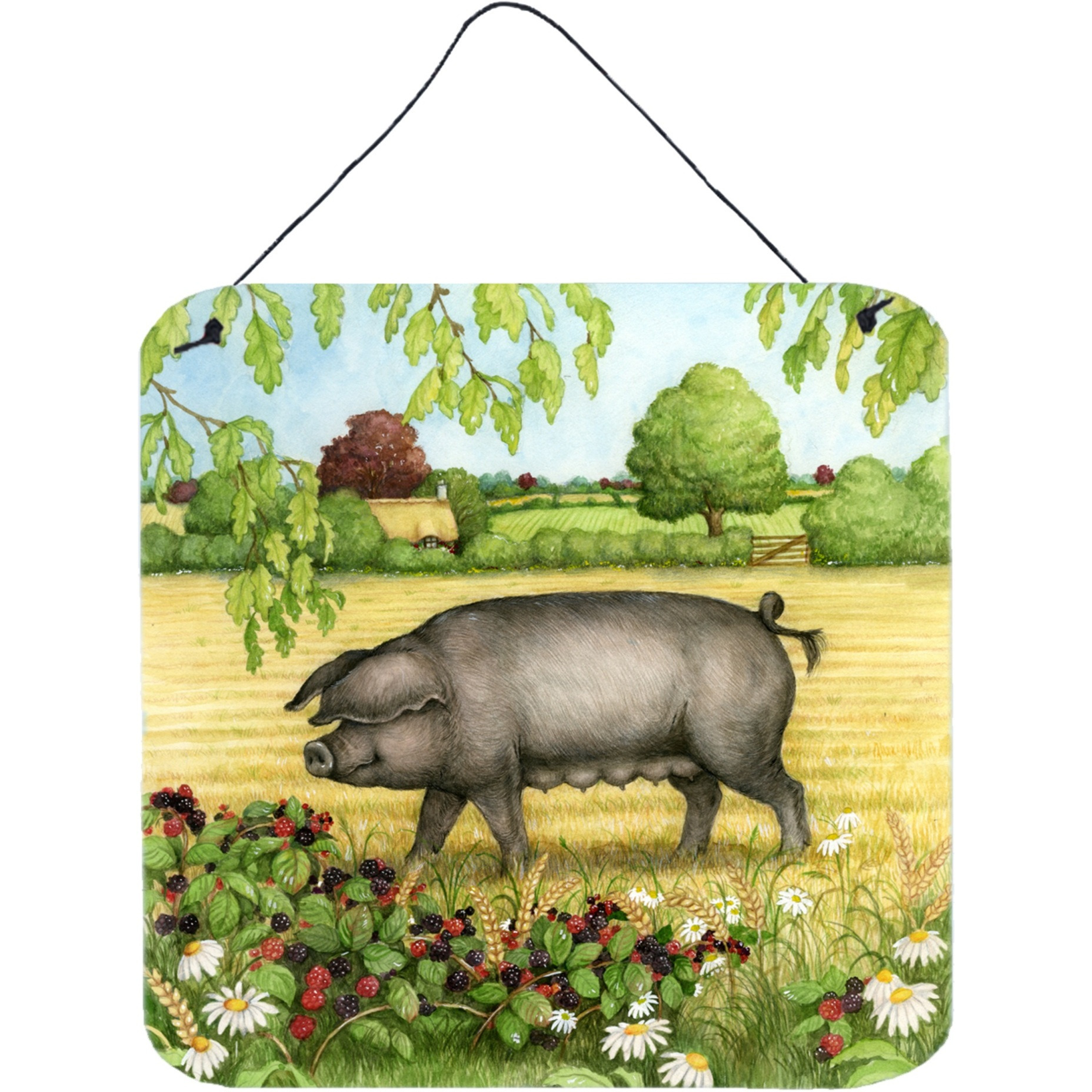 &quotCaroline's Treasures Pigs Bramble in Berries Wall or Door Hanging Prints CDCO0376DS66, 6HX6W, Multicolor"
