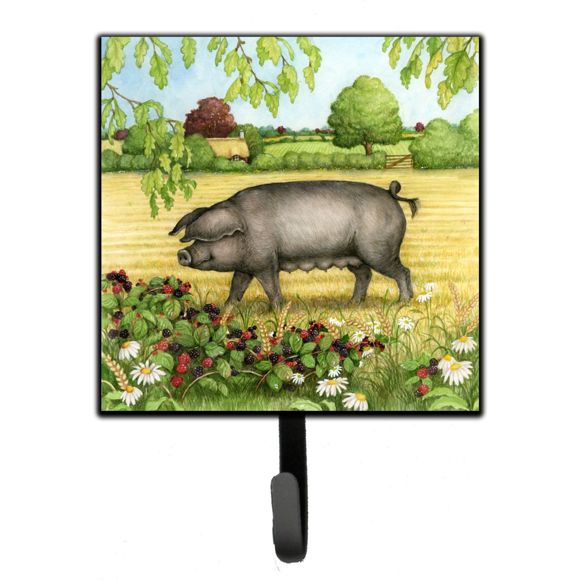 &quotCaroline's Treasures Pigs Bramble in Berries Leash or Key Holder CDCO0376SH4, Small, Multicolor"