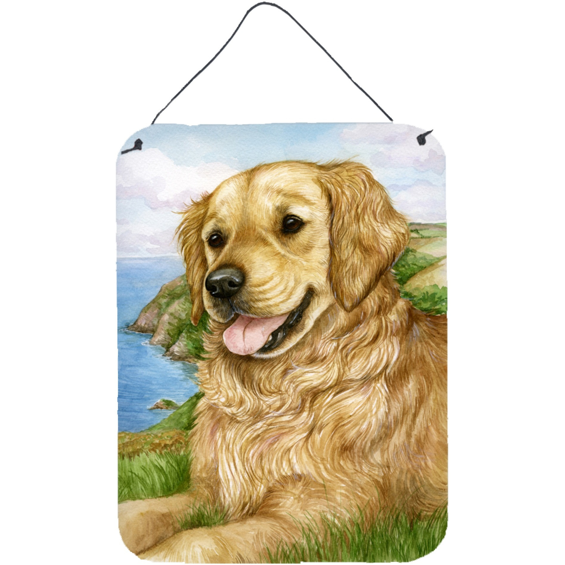 &quotCaroline's Treasures Golden Retriever by Debbie Cook Wall or Door Hanging Prints CDCO0384DS1216, 16HX12W, Multicolor"