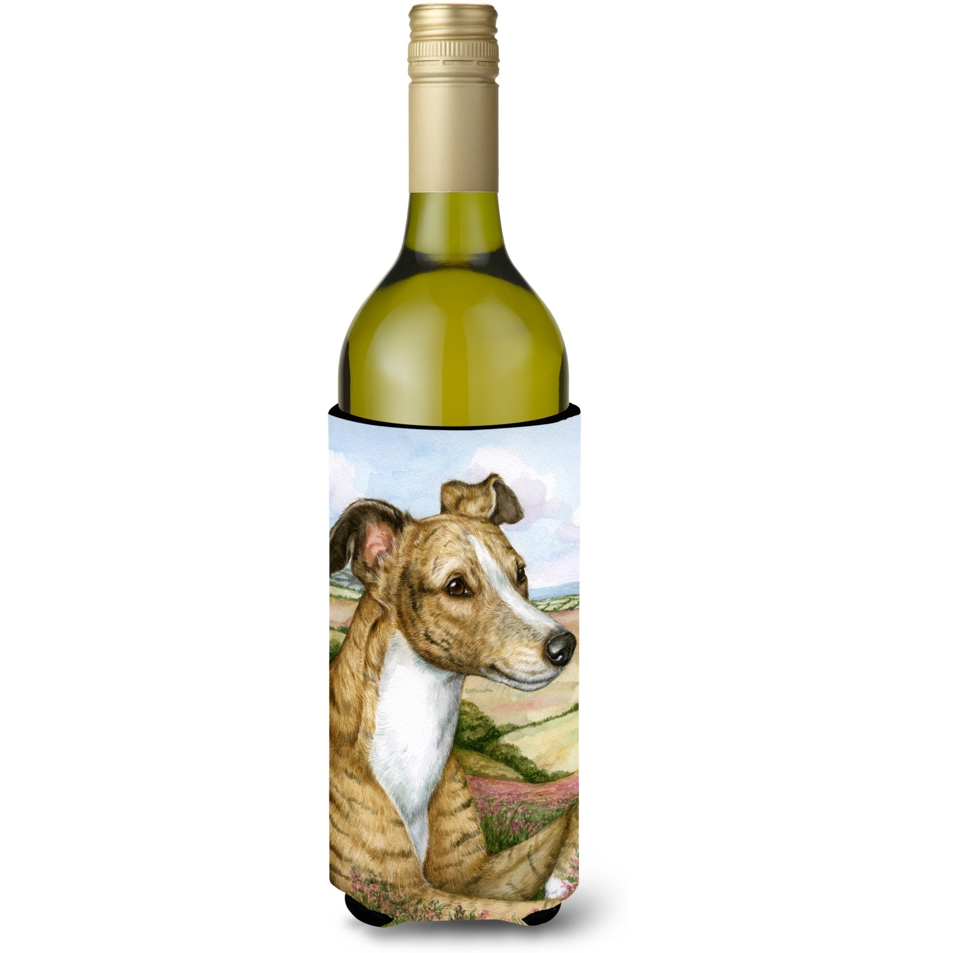 &quotCaroline's Treasures Lurcher by Debbie Cook Wine Bottle Koozie Hugger, 750ml, Multicolor"