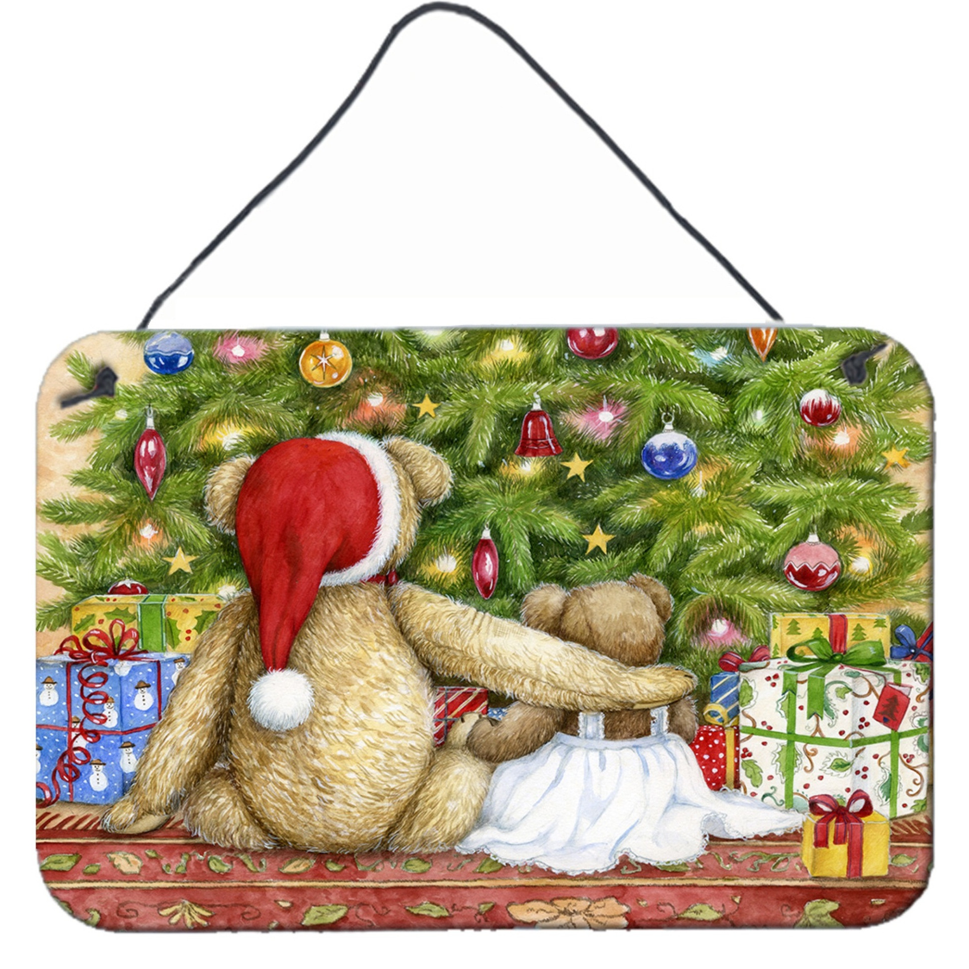 &quotCaroline's Treasures Christmas Teddy Bears with Tree Wall or Door Hanging Prints CDCO0415DS812, 8HX12W"