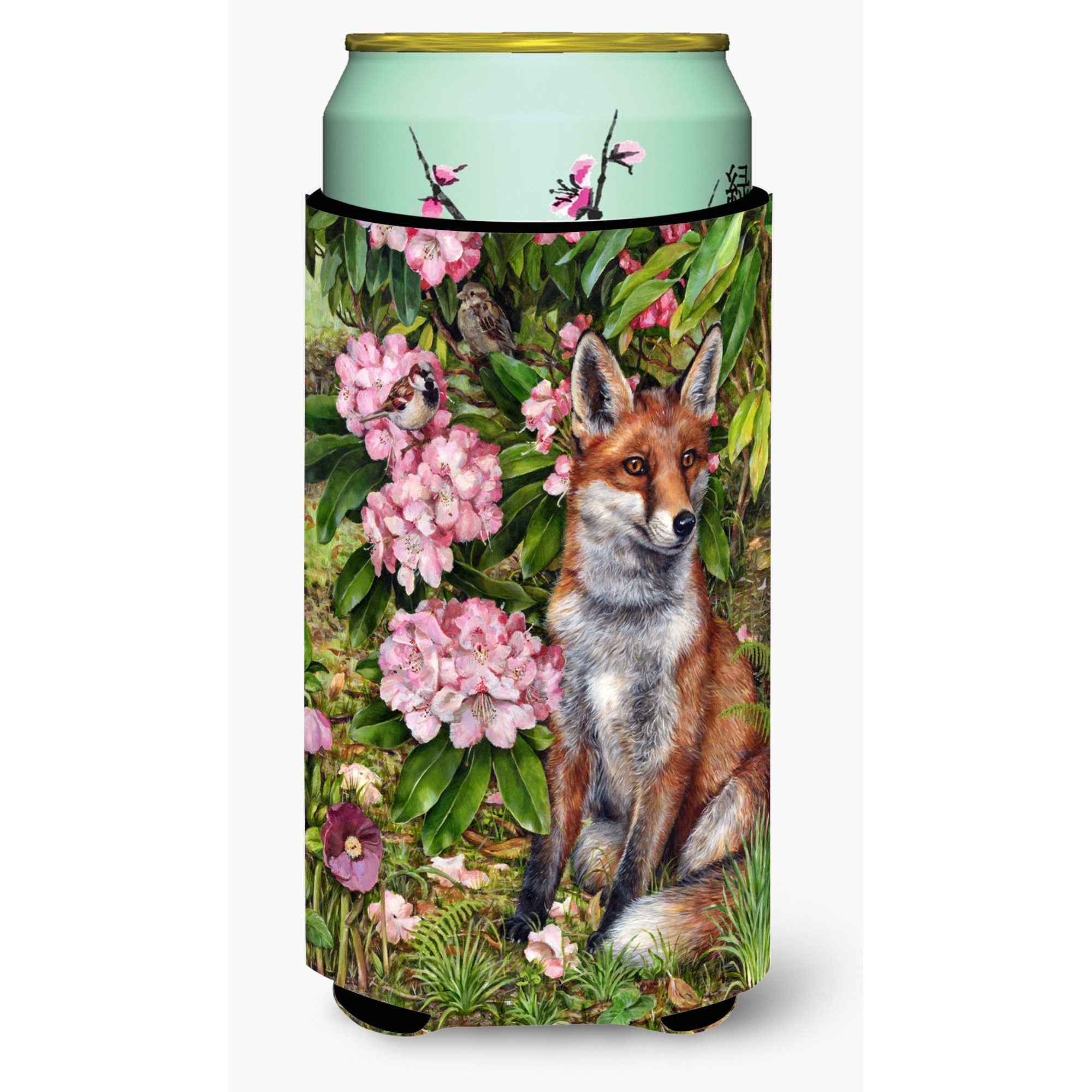 &quotCaroline's Treasures CDCO0442TBC "&quotFox Waiting in Flowers"" Tall Boy Beverage Insulator Hugger, Multicolor"