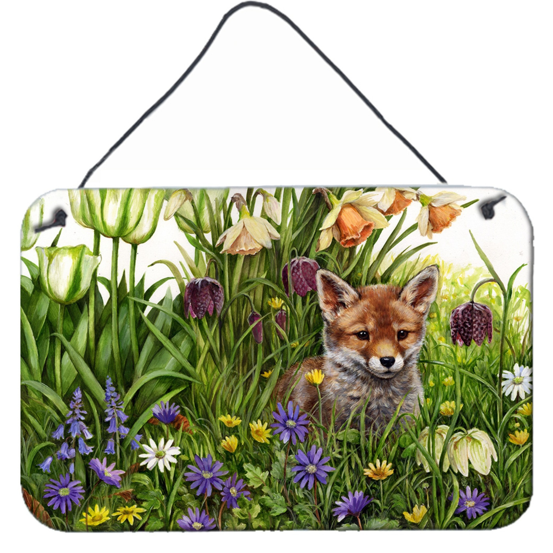 &quotCaroline's Treasures April Fox by Debbie Cook Wall or Door Hanging Prints CDCO0464DS812, 8HX12W, Multicolor"