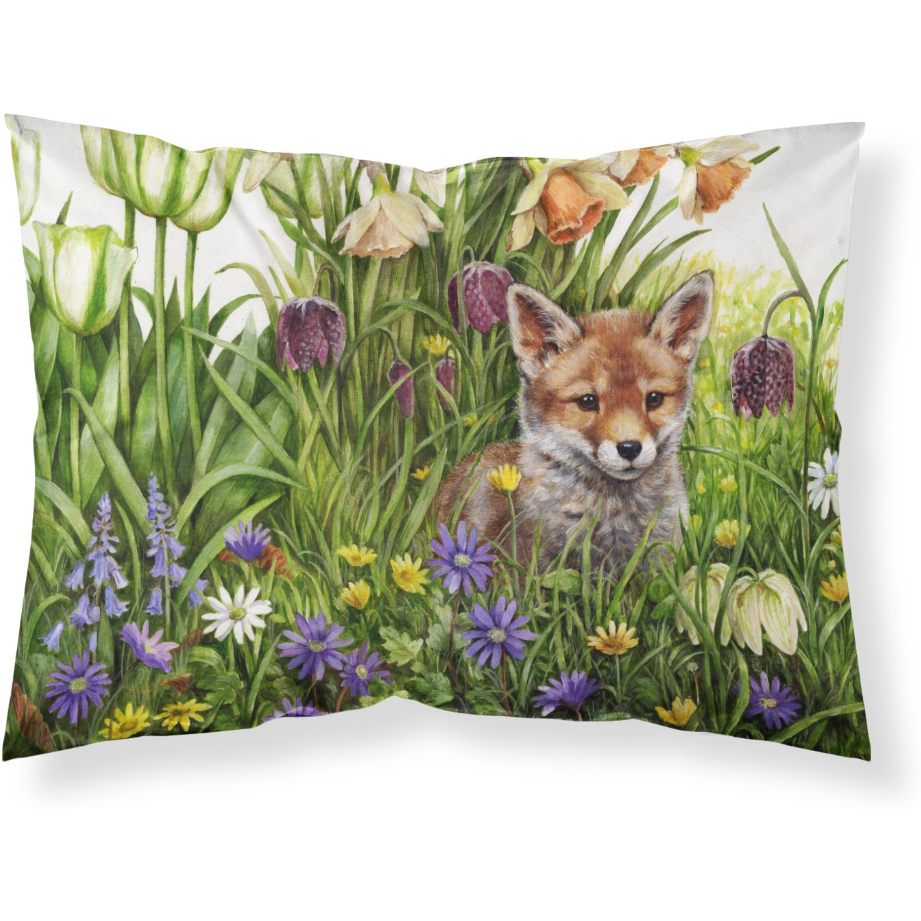 &quotCaroline's Treasures April Fox by Debbie Cook Fabric Standard Pillowcase CDCO0464PILLOWCASE, Multicolor"