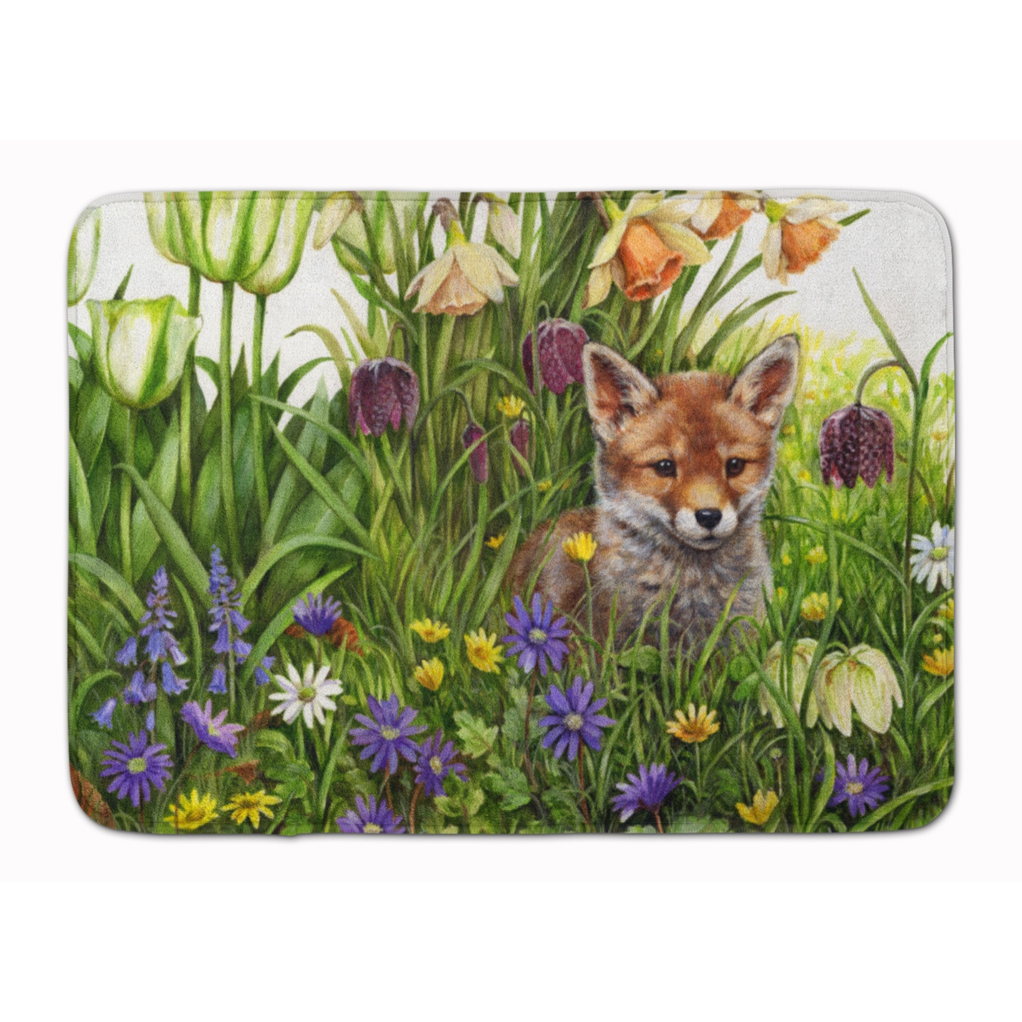 &quotCaroline's Treasures April Fox by Debbie Cook Floor Mat, 19"" x 27"", Multicolor"