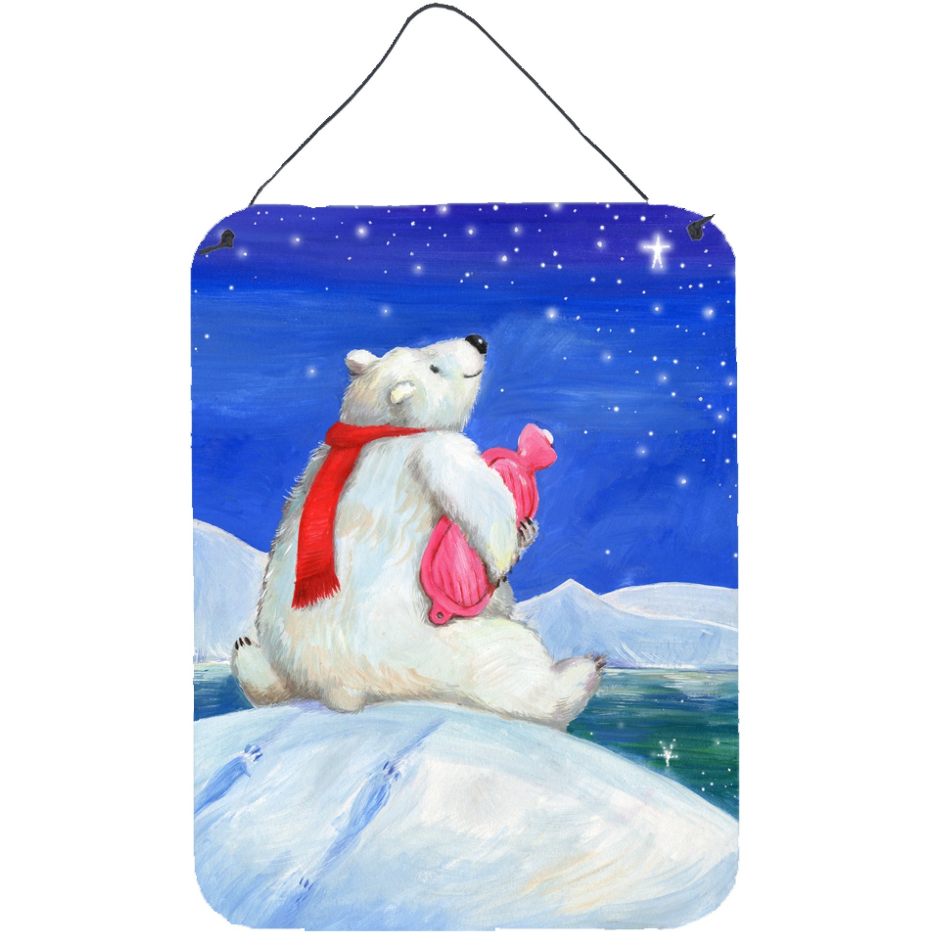 &quotCaroline's Treasures Polar Bear with Hot Water Bottle Wall or Door Hanging Prints CDCO0488DS1216, 16"&quotH x 12"&quotW, Multicolor"
