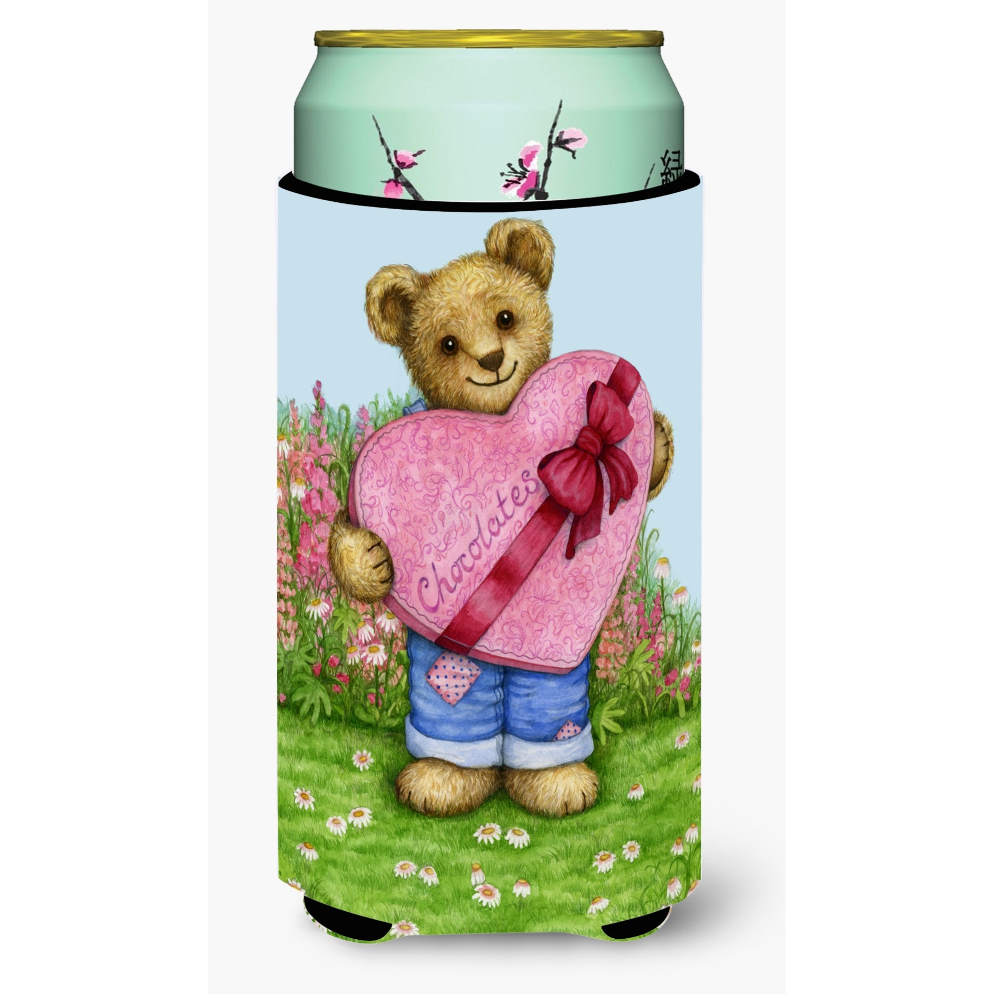 &quotCaroline's Treasures CDCO318ATBC "&quotValentine Teddy Bear with Chocolates"" Tall Boy Beverage Insulator Hugger, Multicolor"