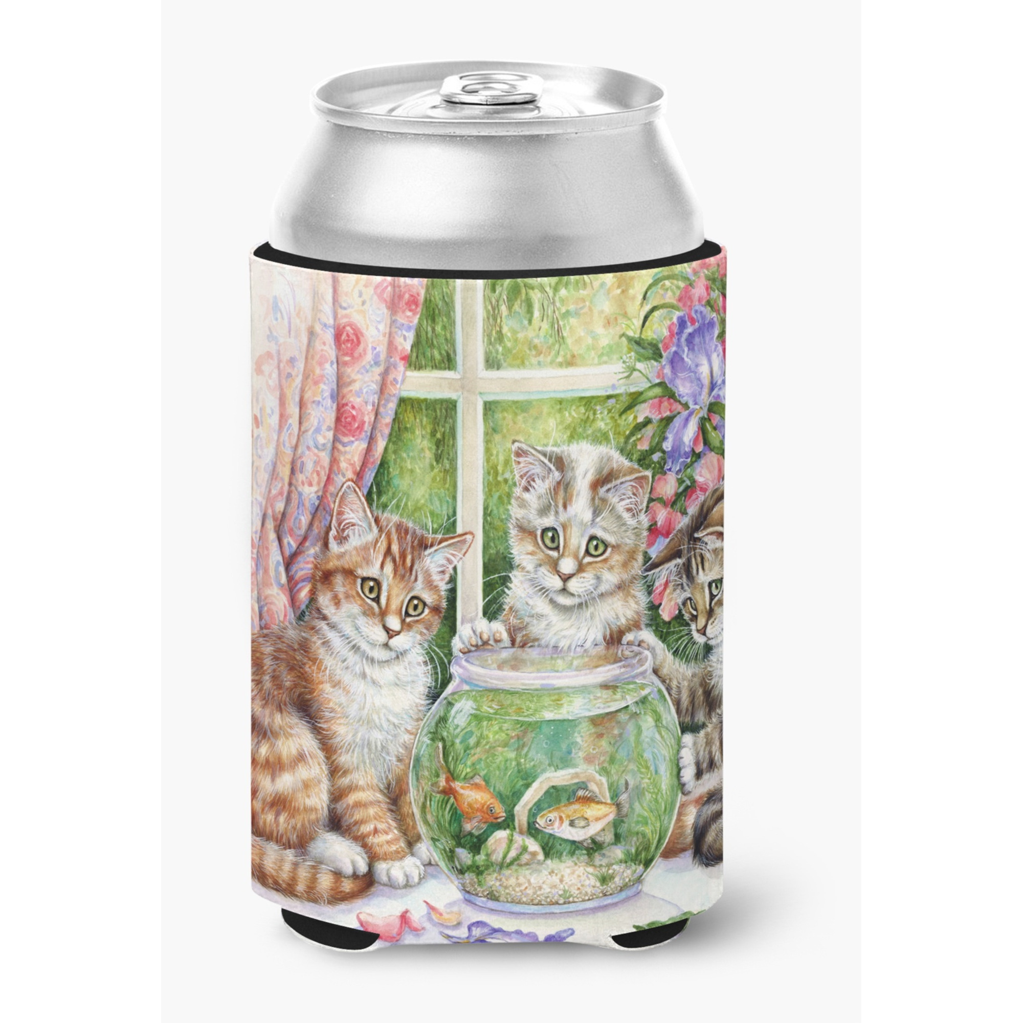 &quotCaroline's Treasures CDCO325ACC "&quotWhite Tabby by Debbie Cook"" Can or Bottle Hugger, Multicolor"