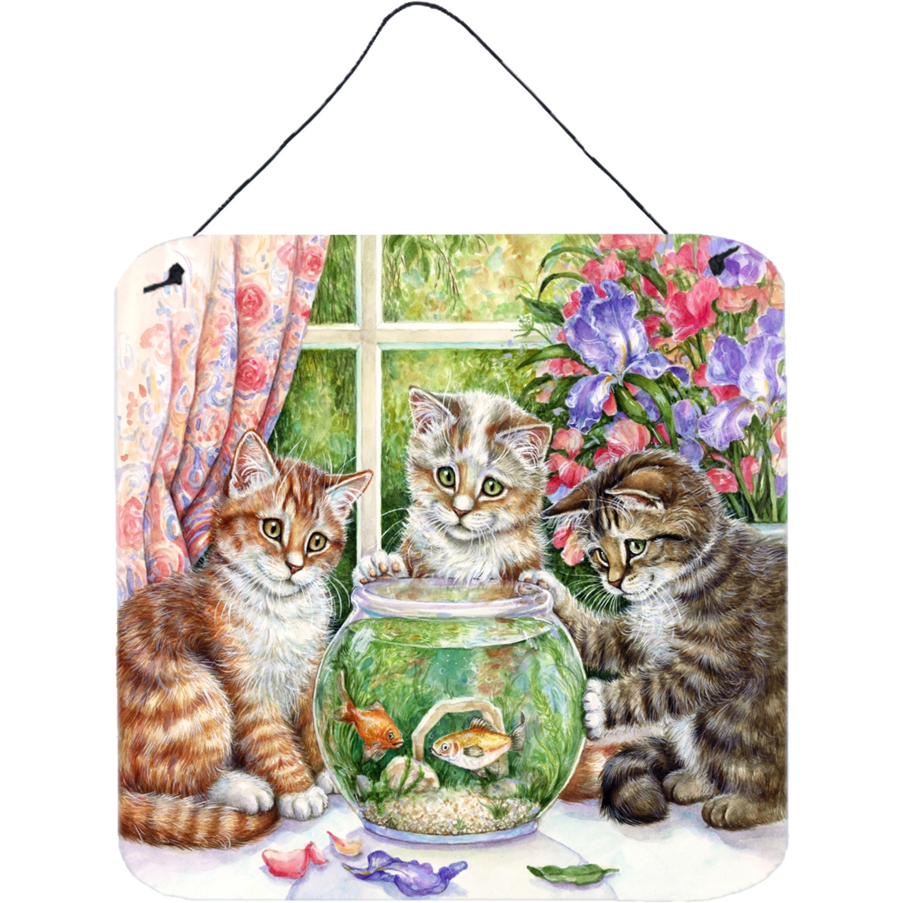 &quotCaroline's Treasures White Tabby by Debbie Cook Wall or Door Hanging Prints CDCO325ADS66, 6"&quotH x 6"&quotW, Multicolor"