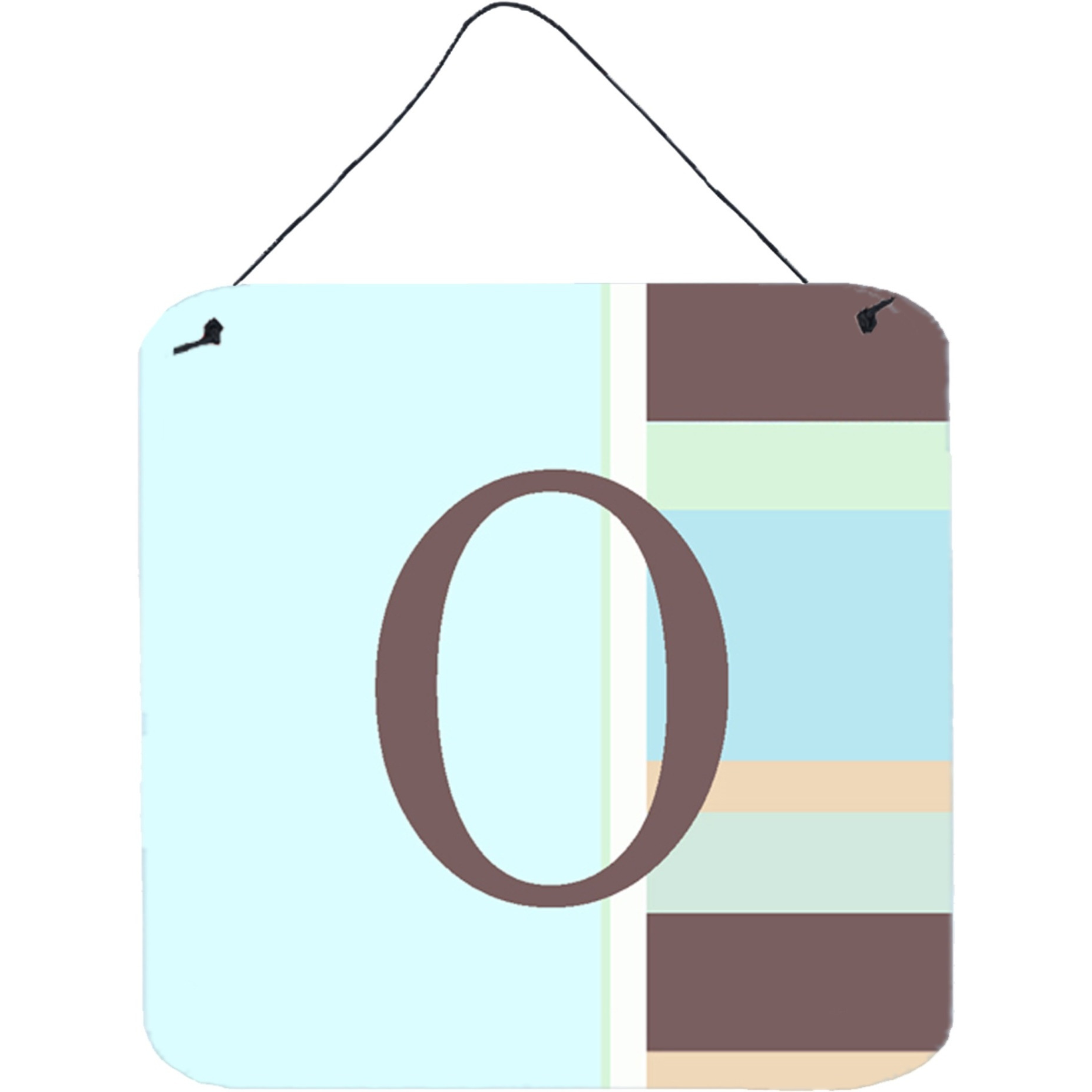&quotCaroline's Treasures Letter O Initial with Monogram-Blue Stripes Wall or Door Hanging Prints, 6 x 6"", Multicolor"