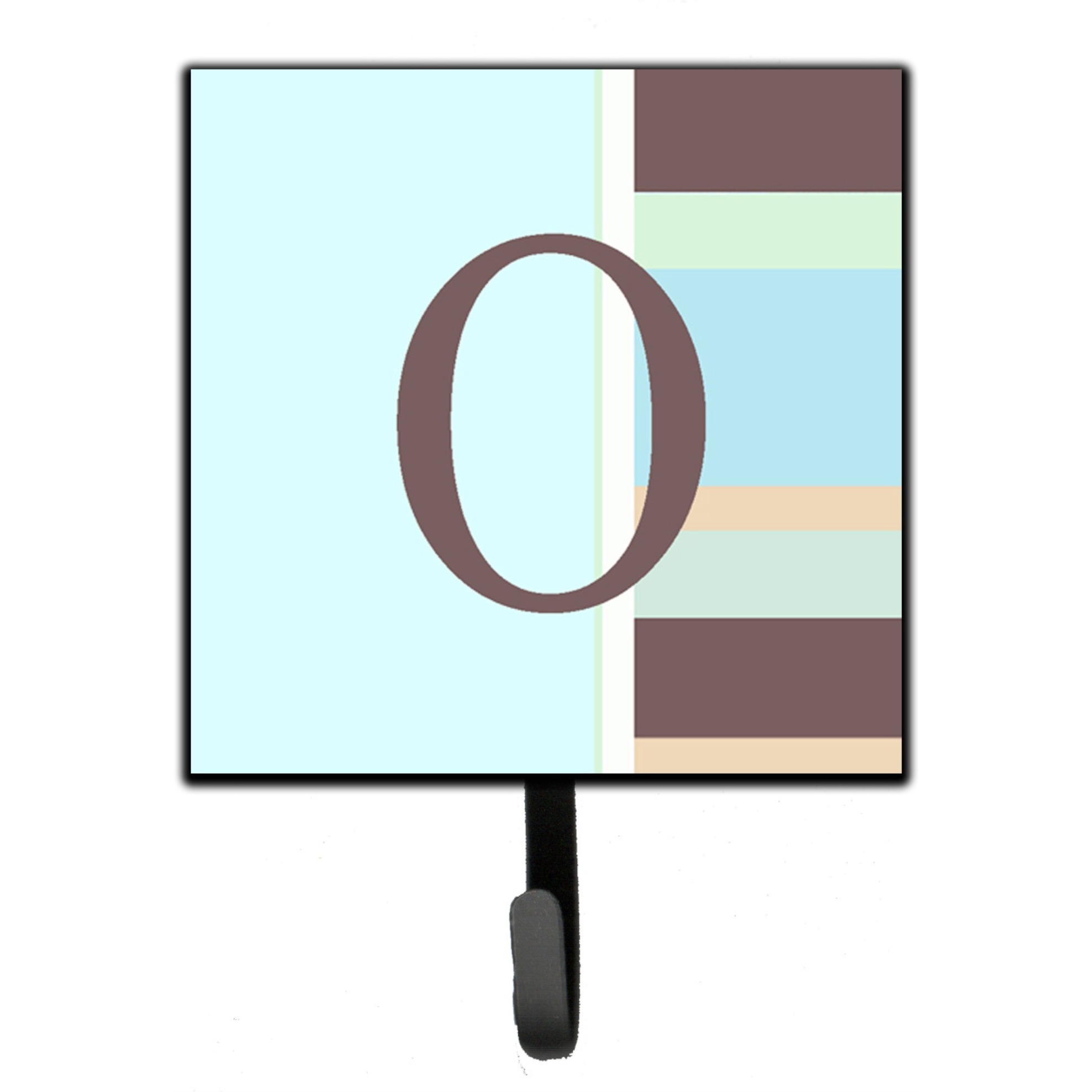 &quotCaroline's Treasures CJ1003-OSH4 Letter O Initial Monogram-Blue Stripes Leash Holder or Key Hook, Small, Multicolor"
