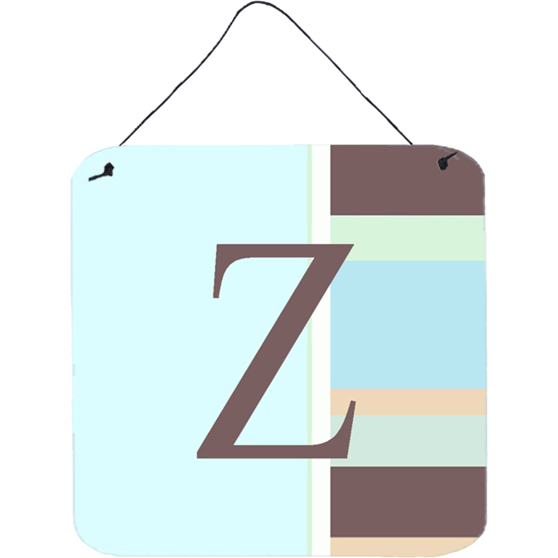 &quotCaroline's Treasures Letter Z Initial with Monogram-Blue Stripes Wall or Door Hanging Prints, 6 x 6"", Multicolor"