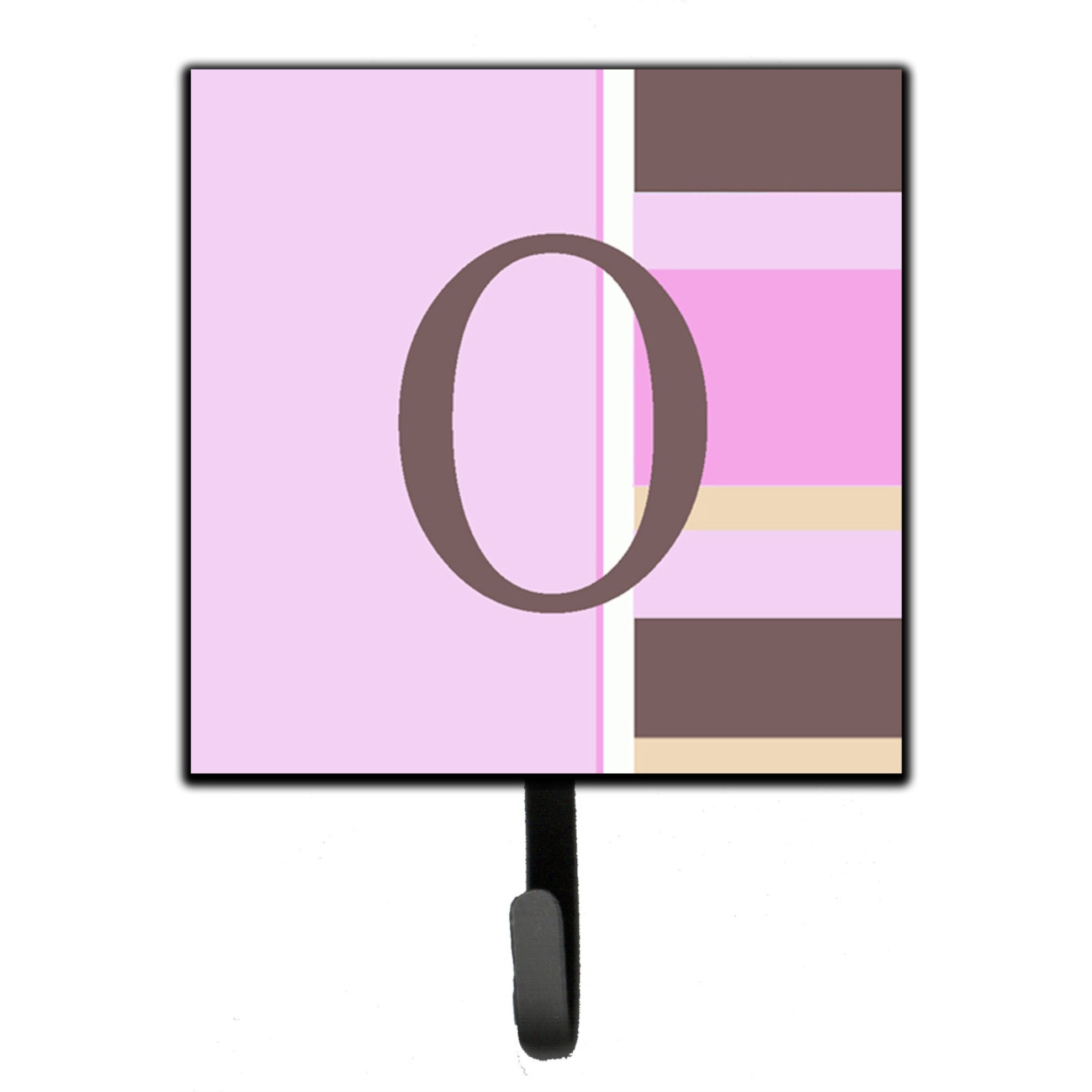 &quotCaroline's Treasures CJ1005-OSH4 Letter O Initial Monogram-Pink Stripes Leash Holder or Key Hook, Small, Multicolor"