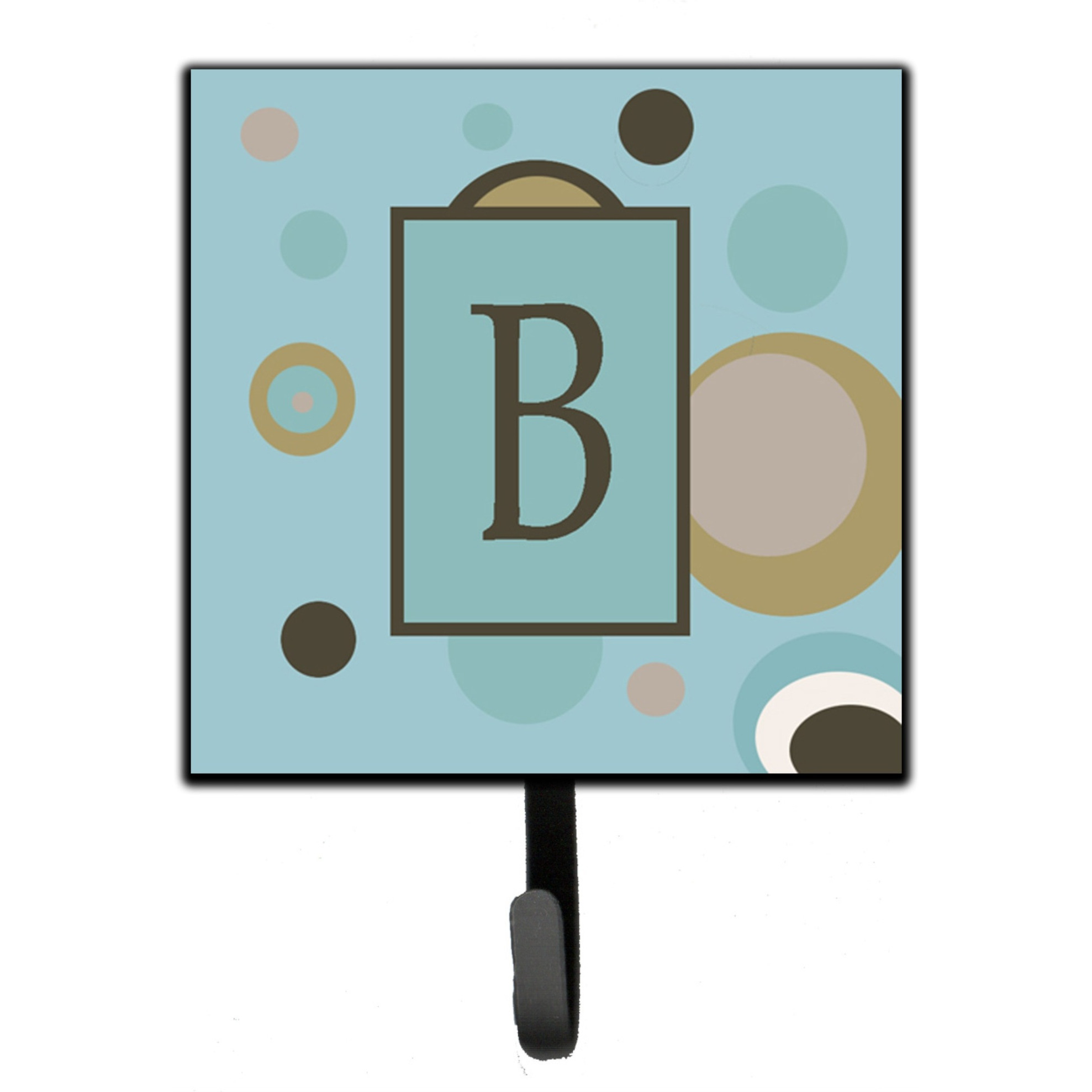 &quotCaroline's Treasures CJ1013-BSH4 Letter B Initial Monogram-Blue Dots Leash Holder or Key Hook, Small, Multicolor"