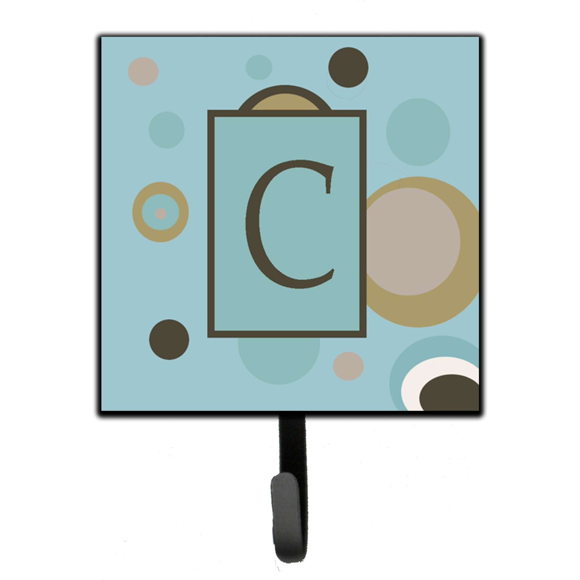 &quotCaroline's Treasures CJ1013-CSH4 Letter C Initial Monogram-Blue Dots Leash Holder or Key Hook, Small, Multicolor"