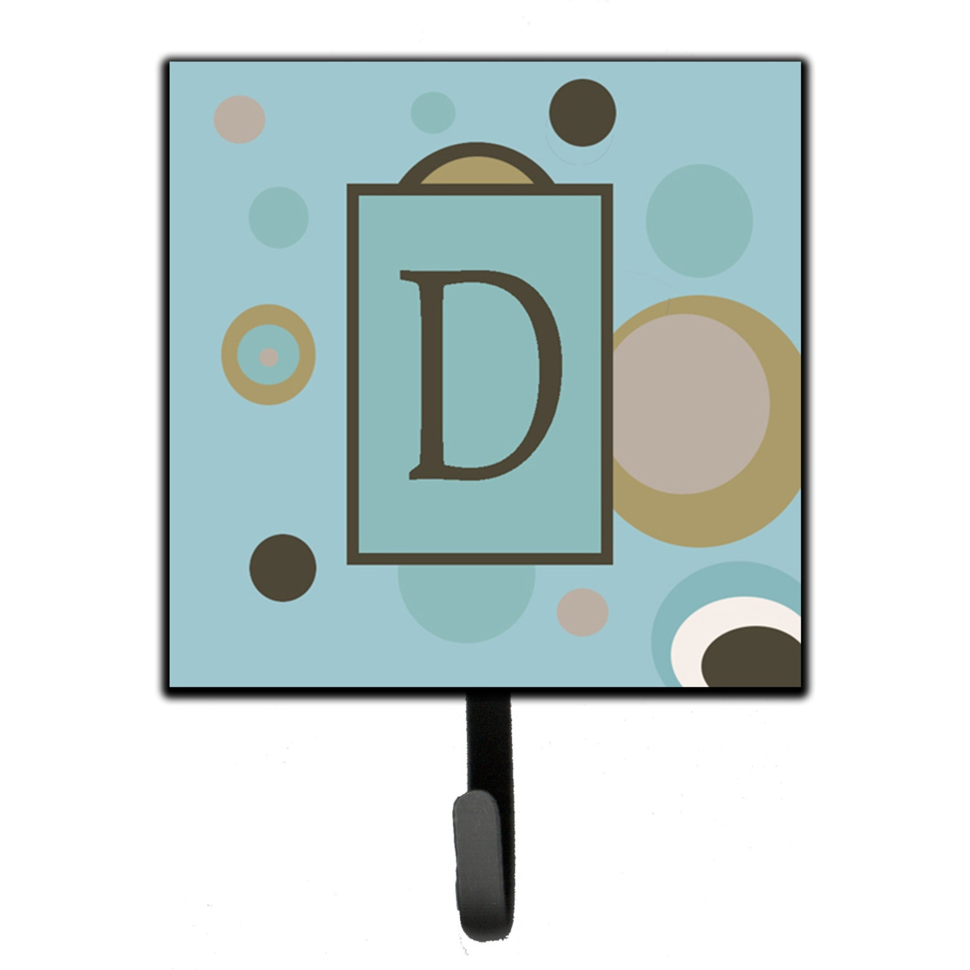 &quotCaroline's Treasures CJ1013-DSH4 Letter D Initial Monogram-Blue Dots Leash Holder or Key Hook, Small, Multicolor"