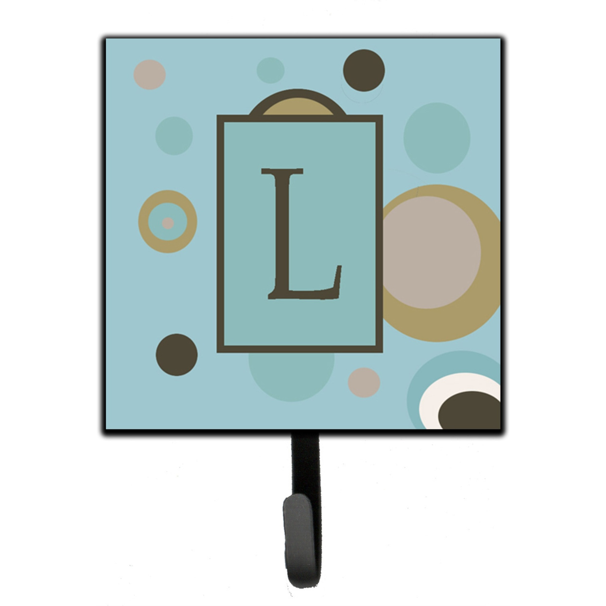 &quotCaroline's Treasures CJ1013-LSH4 Letter L Initial Monogram-Blue Dots Leash Holder or Key Hook, Small, Multicolor"
