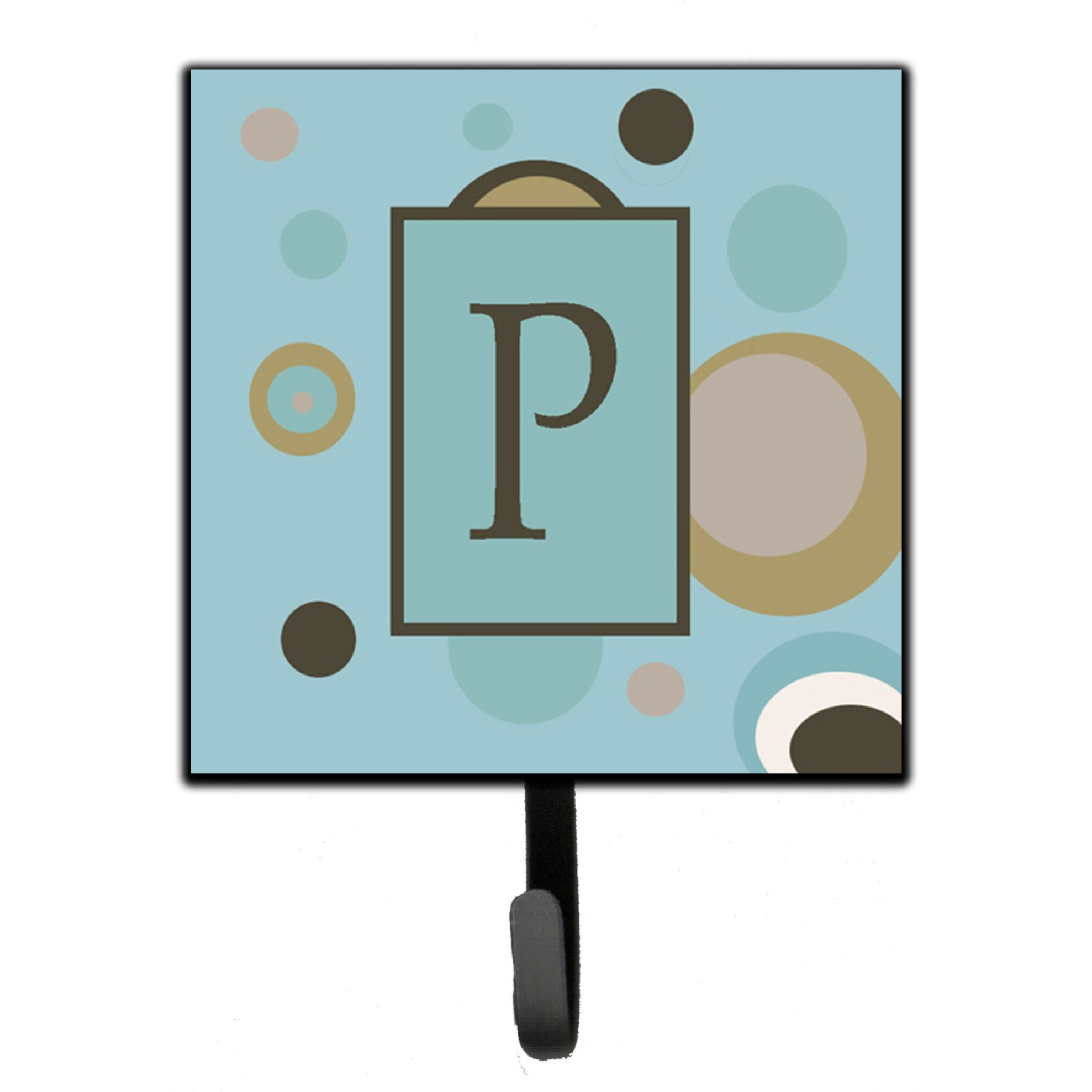 &quotCaroline's Treasures CJ1013-PSH4 Letter P Initial Monogram-Blue Dots Leash Holder or Key Hook, Small, Multicolor"
