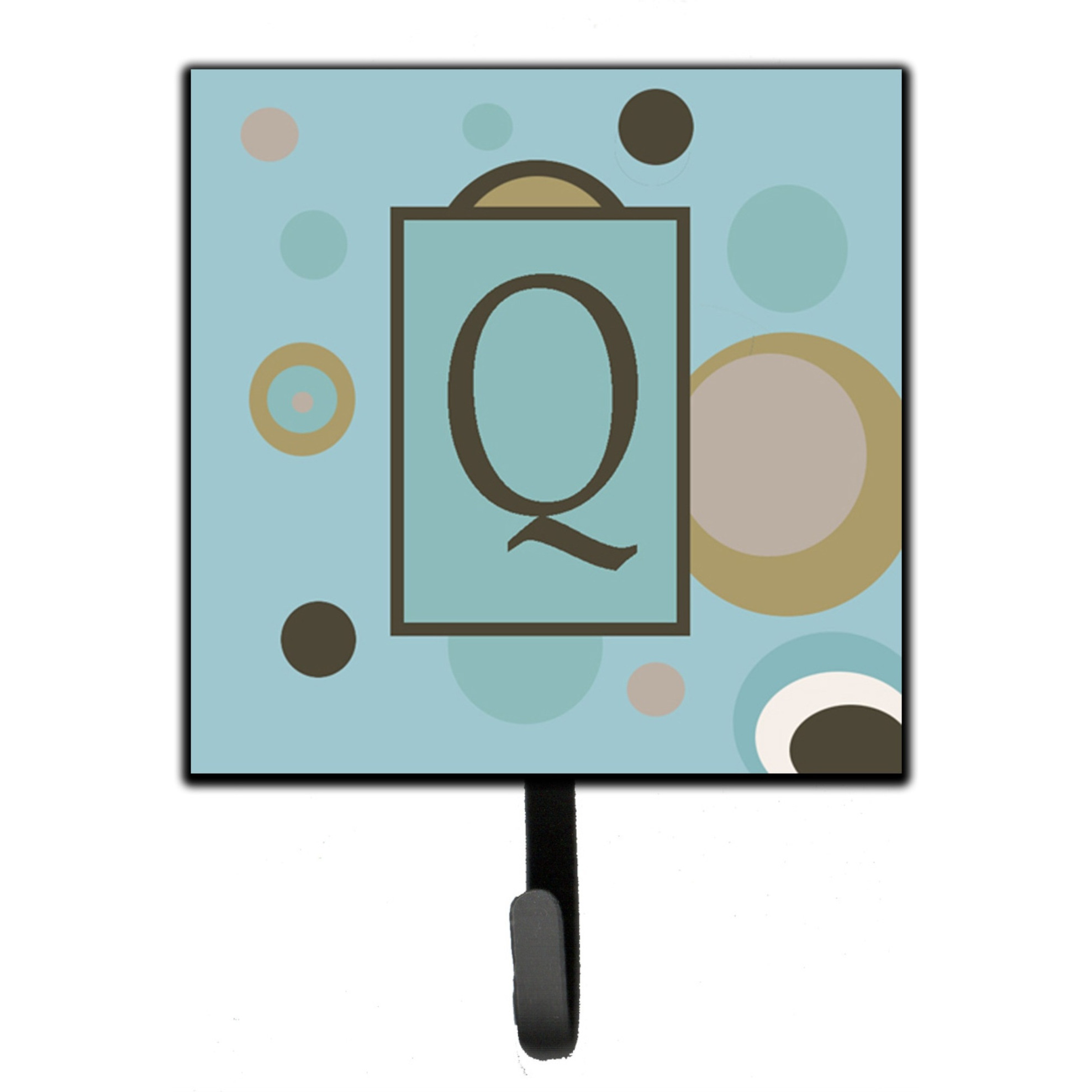&quotCaroline's Treasures CJ1013-QSH4 Letter Q Initial Monogram-Blue Dots Leash Holder or Key Hook, Small, Multicolor"