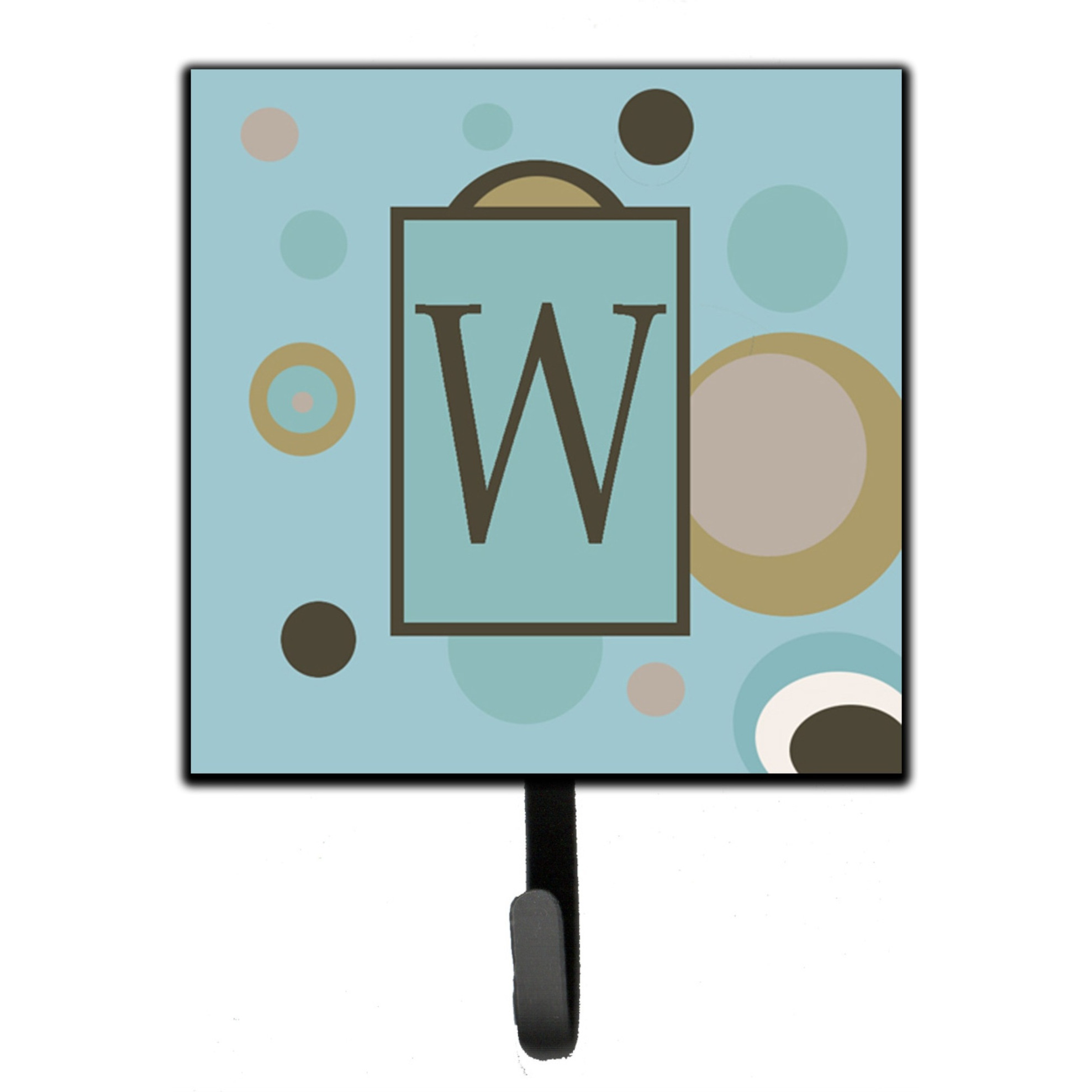 &quotCaroline's Treasures CJ1013-WSH4 Letter W Initial Monogram-Blue Dots Leash Holder or Key Hook, Small, Multicolor"