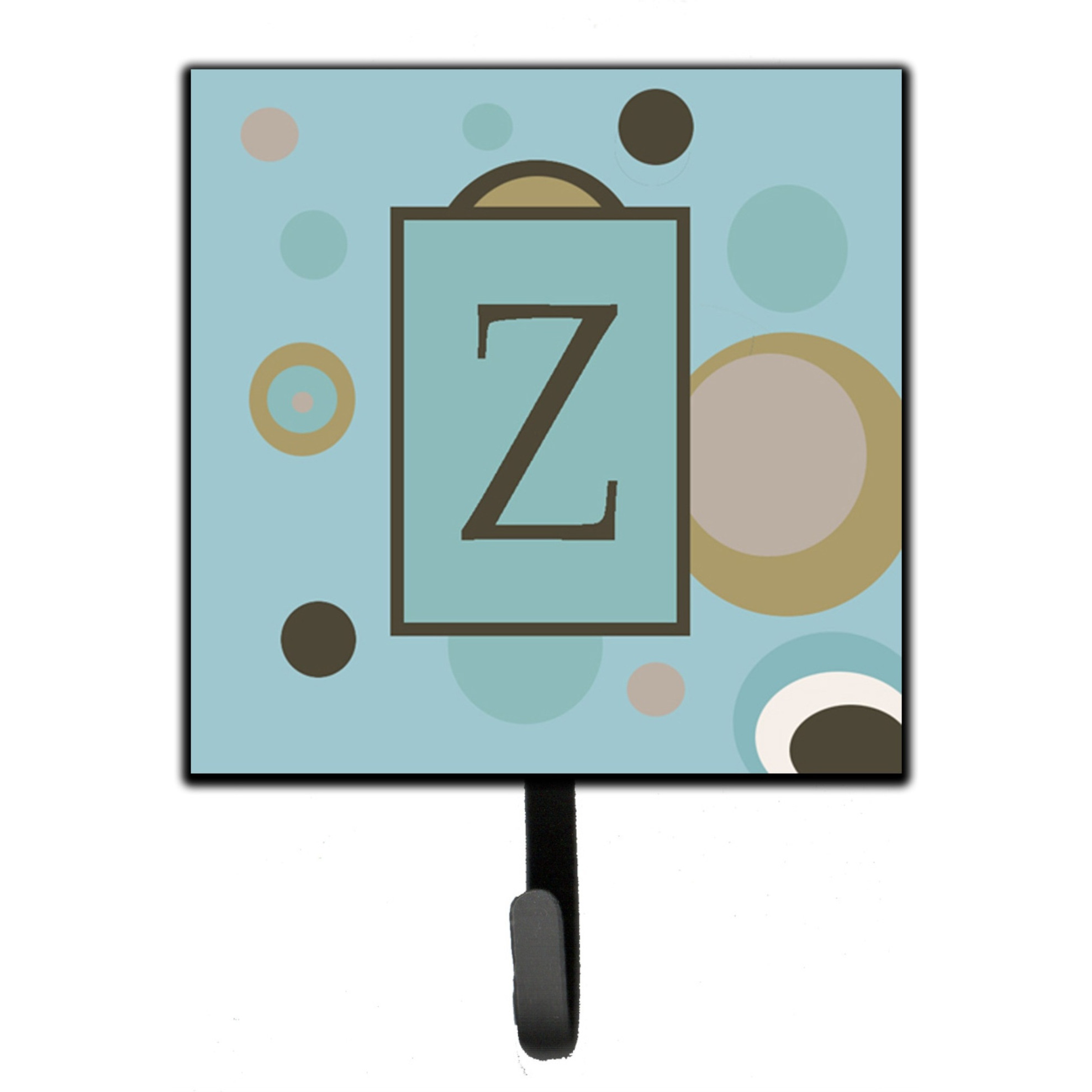 &quotCaroline's Treasures CJ1013-ZSH4 Letter Z Initial Monogram-Blue Dots Leash Holder or Key Hook, Small, Multicolor"