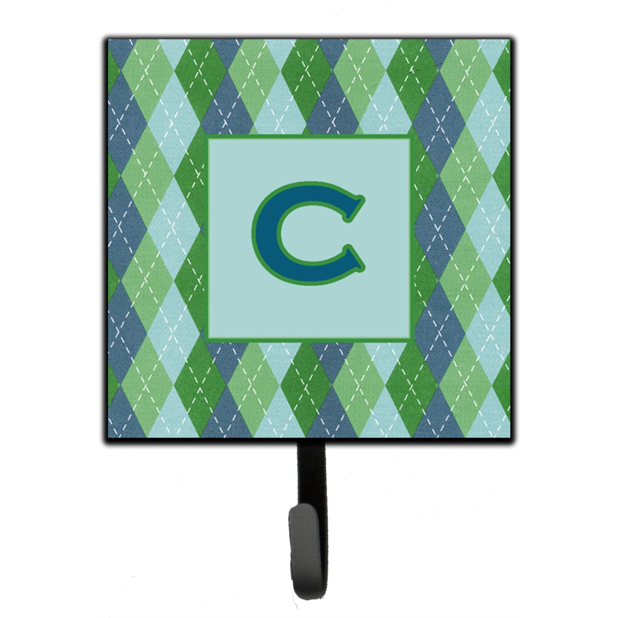 &quotCaroline's Treasures CJ1020-CSH4 Letter C Initial Monogram-Blue Argoyle Leash Holder or Key Hook, Small, Multicolor"