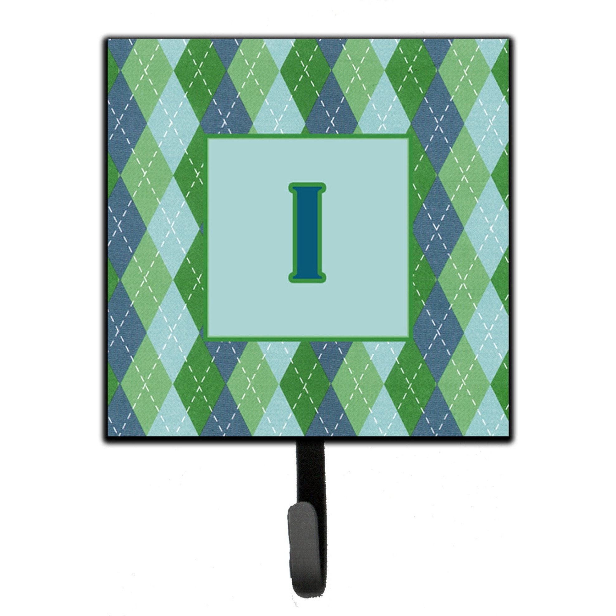 &quotCaroline's Treasures CJ1020-ISH4 Letter I Initial Monogram-Blue Argoyle Leash Holder or Key Hook, Small, Multicolor"