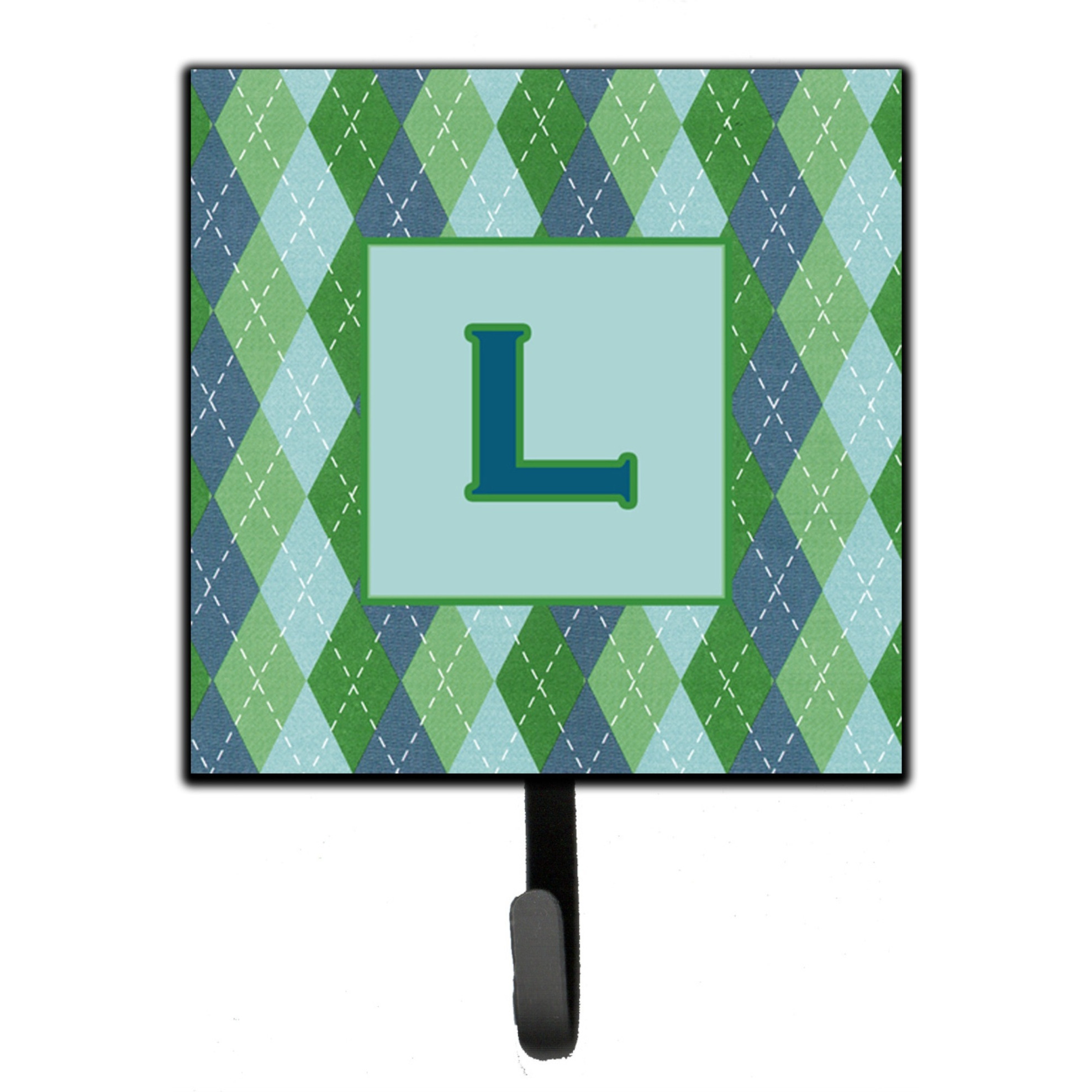 &quotCaroline's Treasures CJ1020-LSH4 Letter L Initial Monogram-Blue Argoyle Leash Holder or Key Hook, Small, Multicolor"