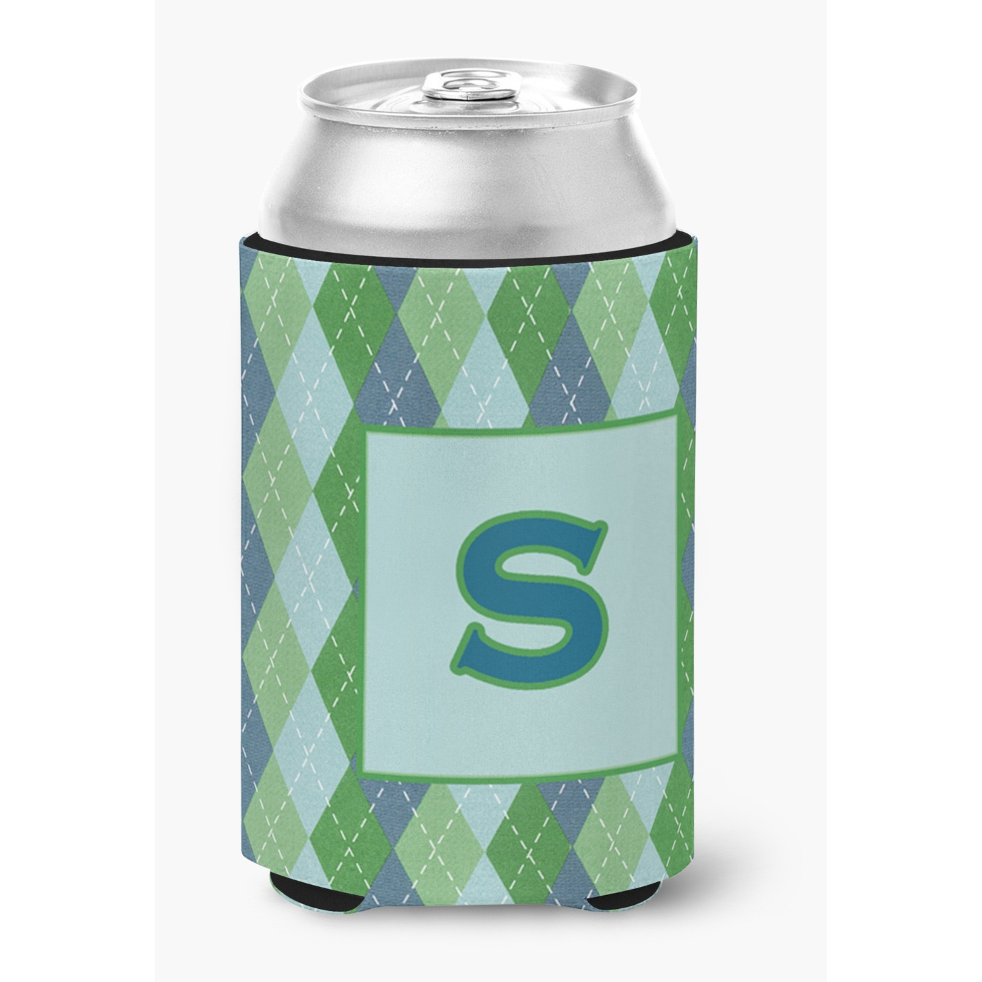 Letter S Initial Monogram - Blue Argoyle Can or Bottle Beverage Insulator Hugger