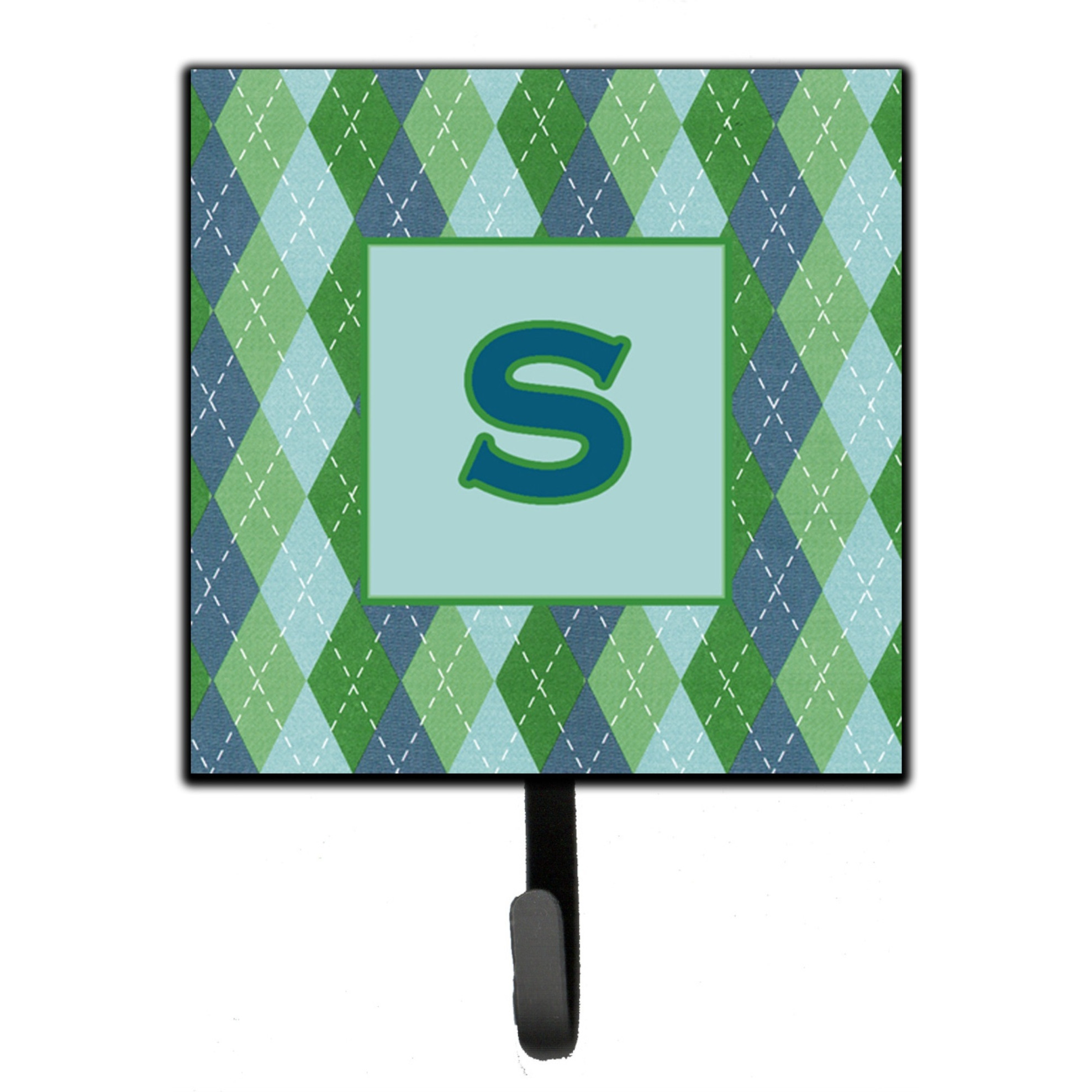 &quotCaroline's Treasures CJ1020-SSH4 Letter S Initial Monogram-Blue Argoyle Leash Holder or Key Hook, Small, Multicolor"