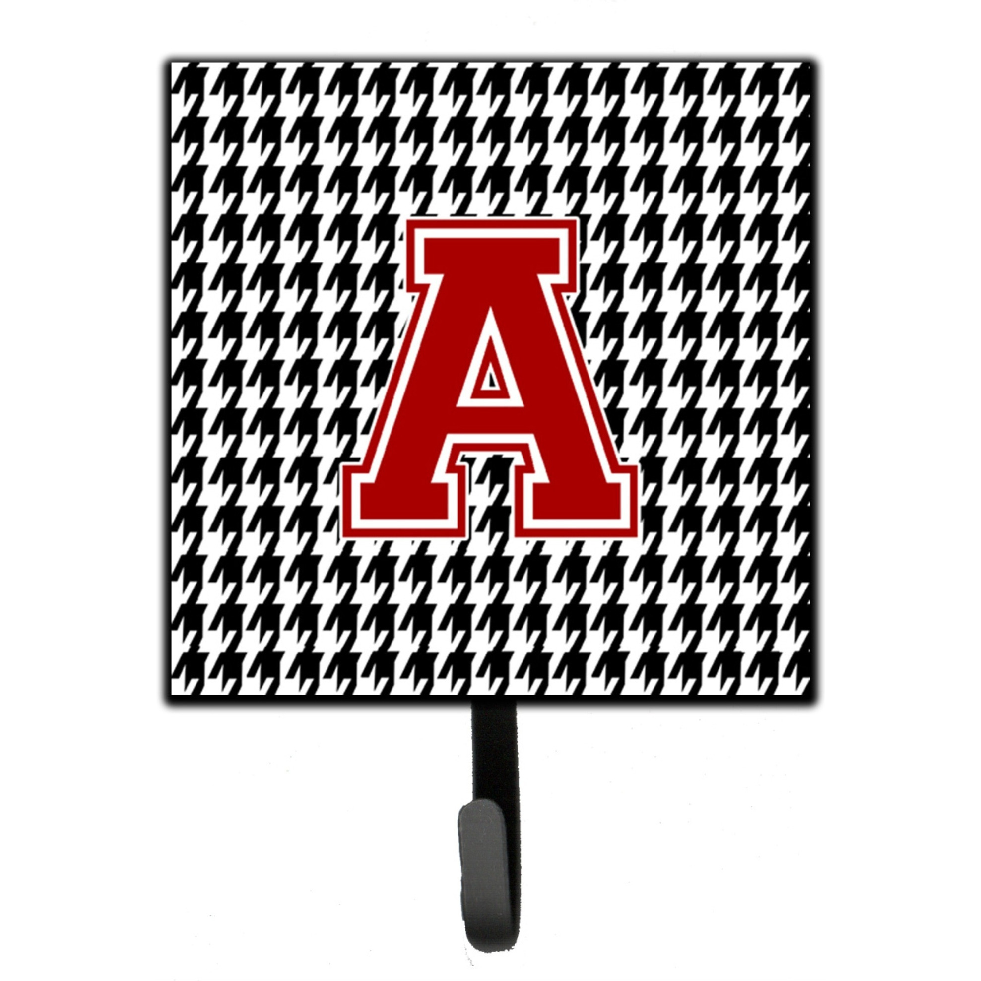&quotCaroline's Treasures CJ1021-ASH4 Letter A Monogram-Hounds Tooth Leash Holder or Key Hook Cj1021, Small, Multicolor"
