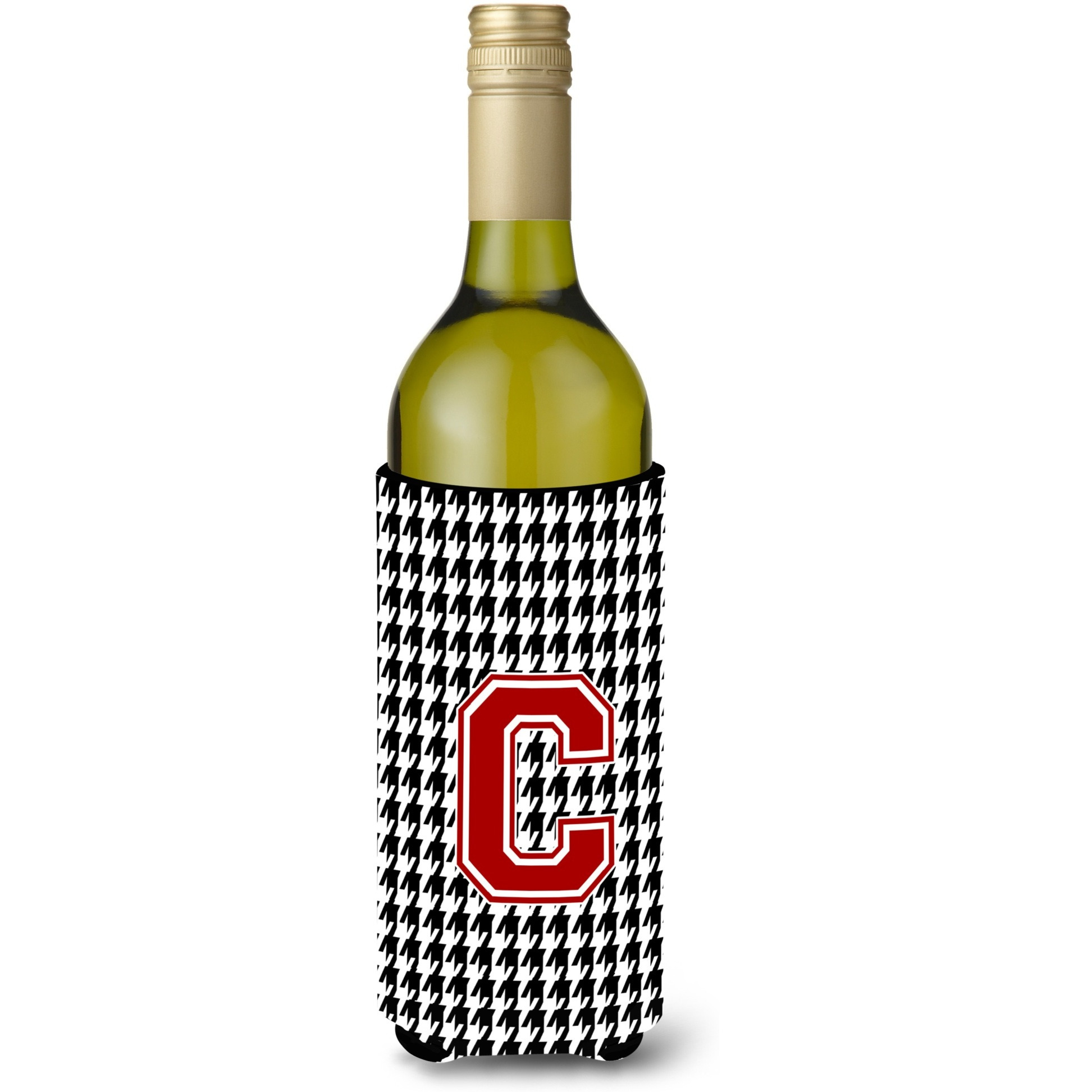 Monogram - Houndstooth  Initial  C Wine Bottle Beverage Insulator Beverage Insulator Hugger