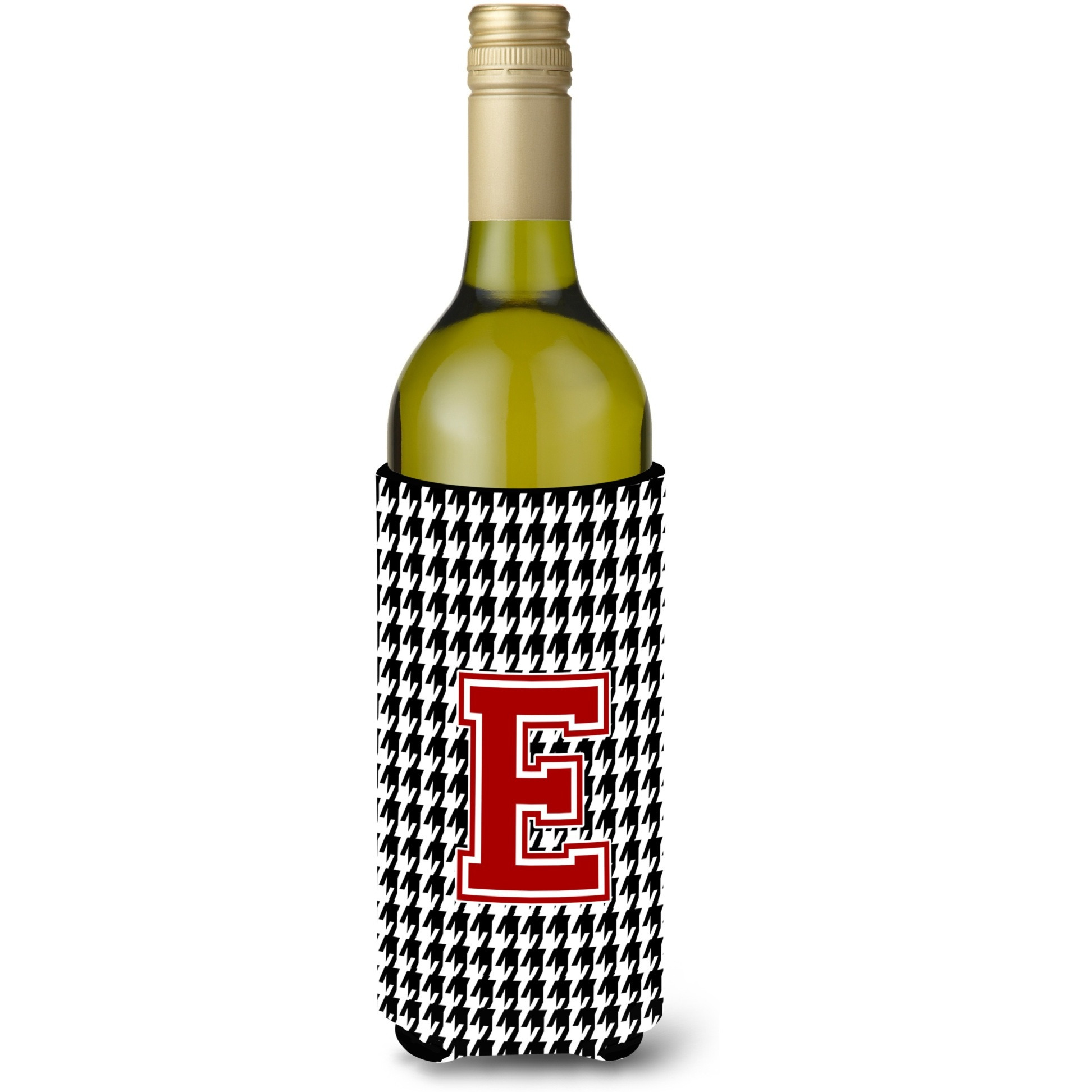 Monogram - Houndstooth  Initial  E Wine Bottle Beverage Insulator Beverage Insulator Hugger