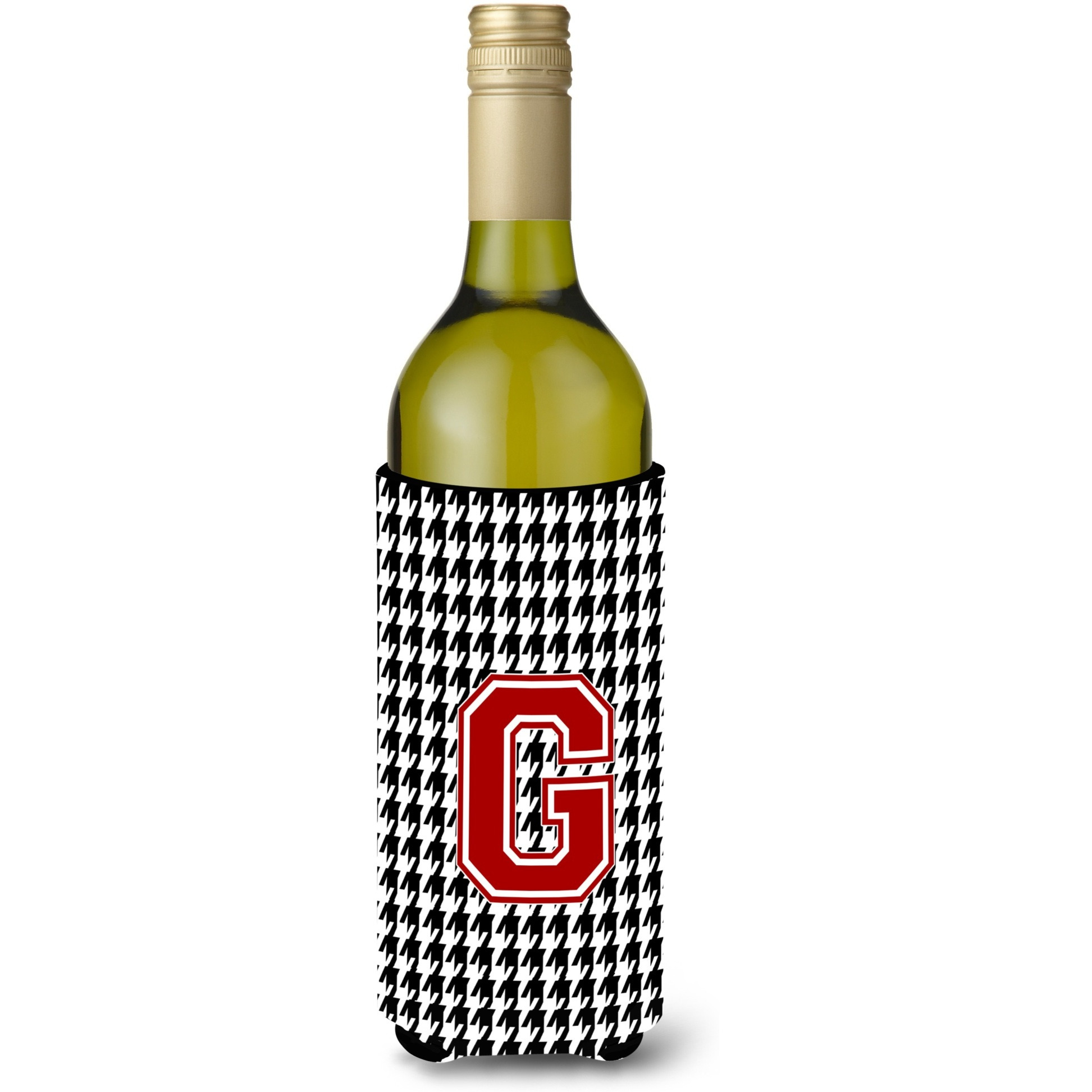 Monogram - Houndstooth  Initial  G Wine Bottle Beverage Insulator Beverage Insulator Hugger