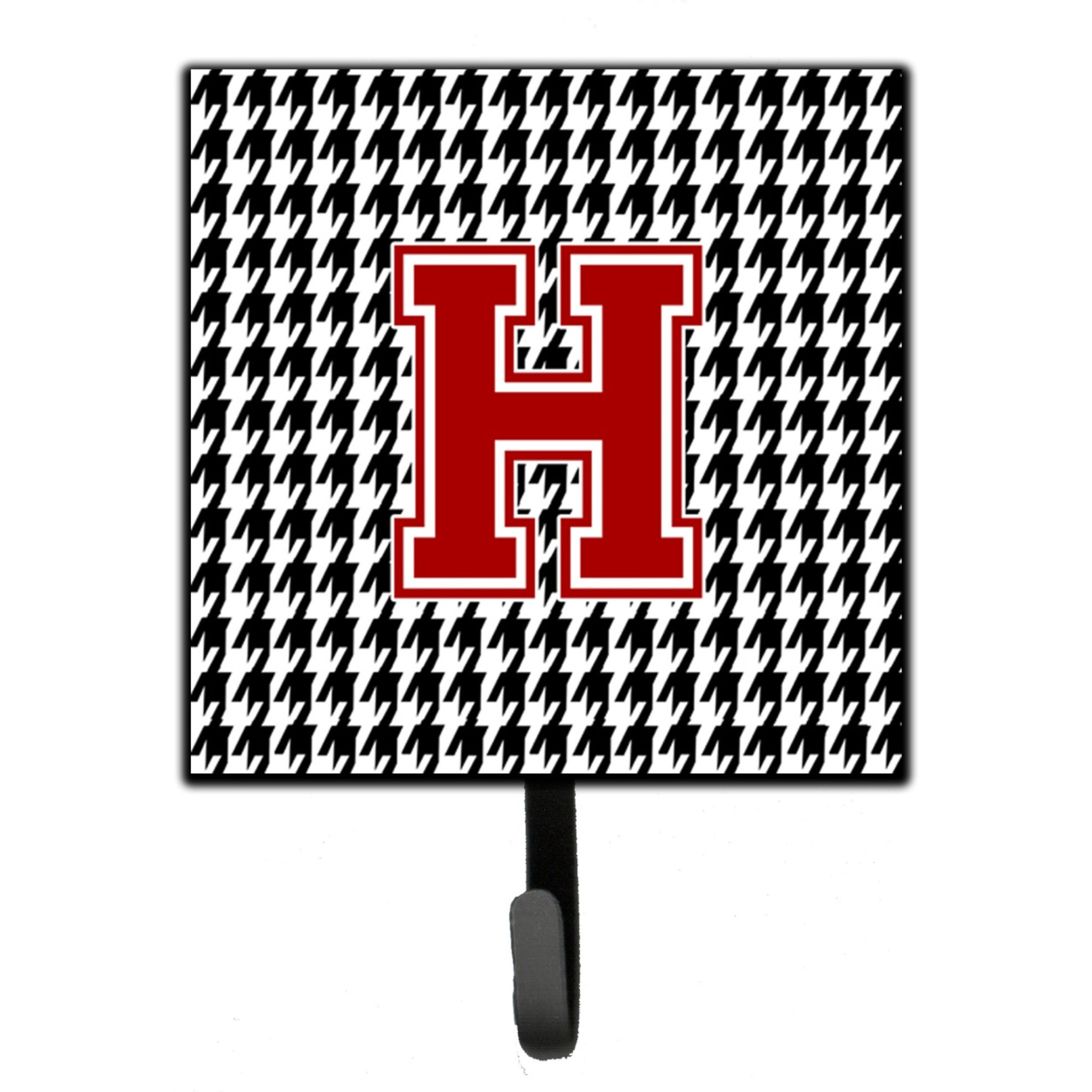&quotCaroline's Treasures CJ1021-HSH4 Monogram-Initial H Hounds Tooth Leash Holder or Key Hook Cj1021, Small, Multicolor"