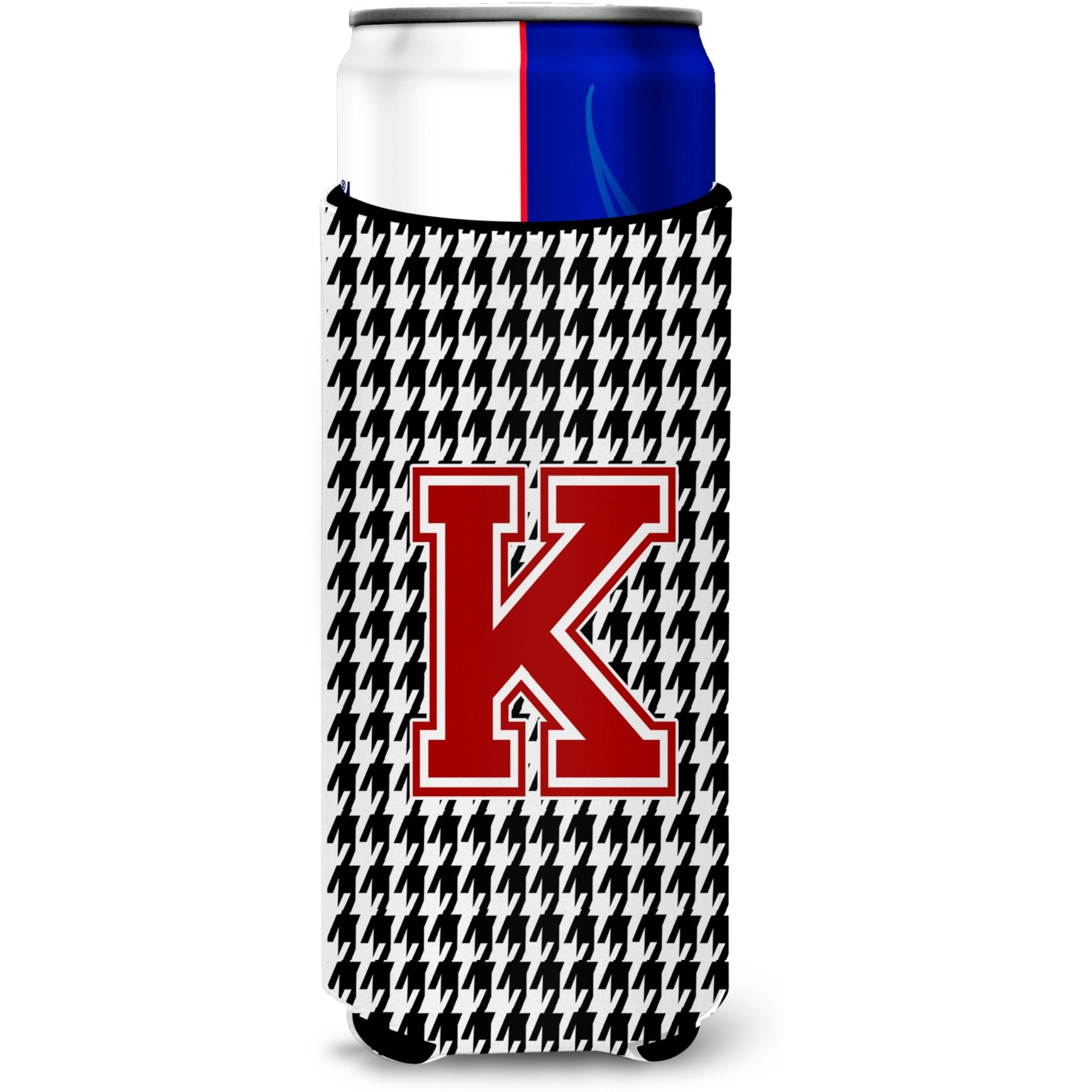 Monogram - Houndstooth  Letter K Ultra Beverage Insulators for slim cans CJ1021-KMUK