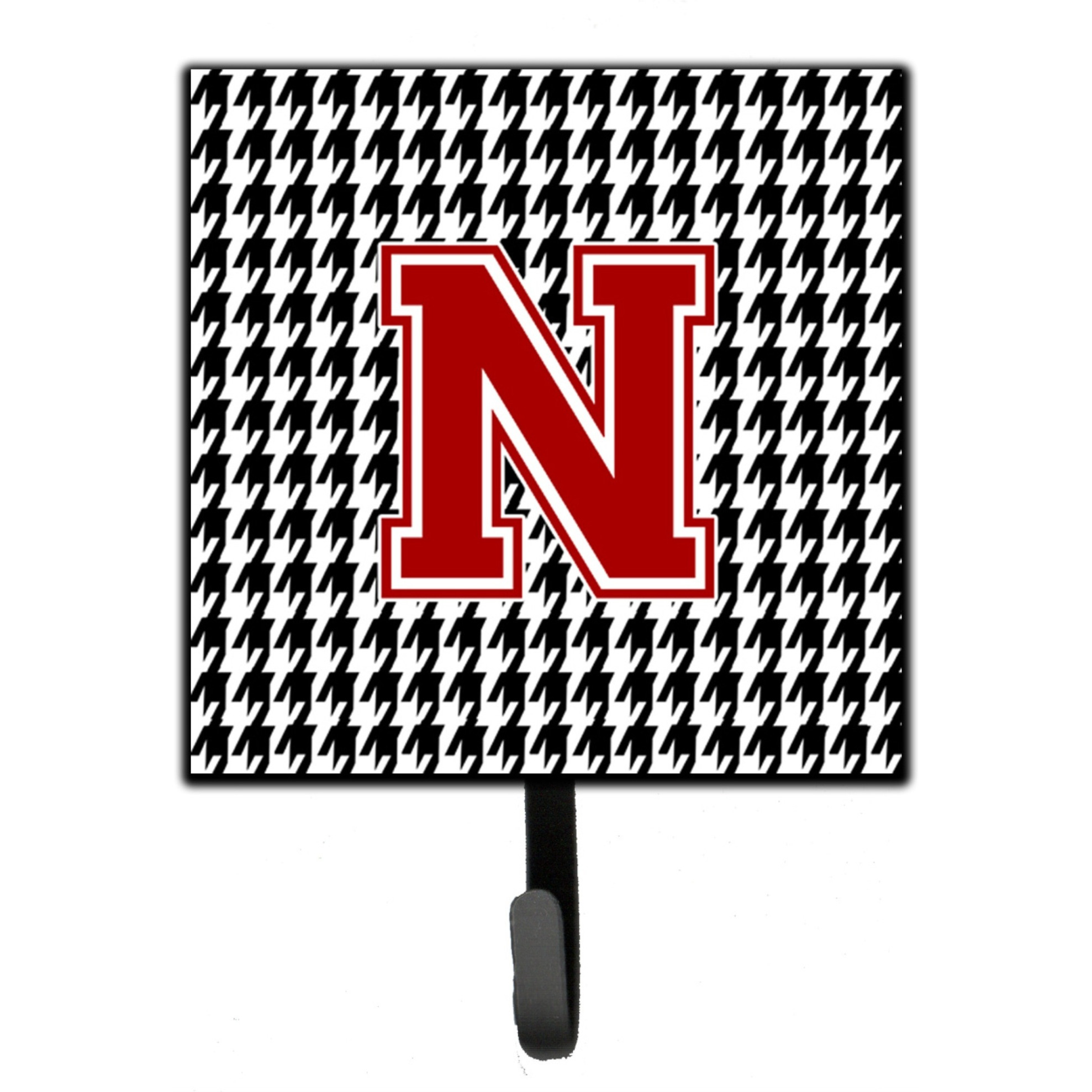 &quotCaroline's Treasures CJ1021-NSH4 Monogram-Initial N Hounds Tooth Leash Holder or Key Hook Cj1021, Small, Multicolor"
